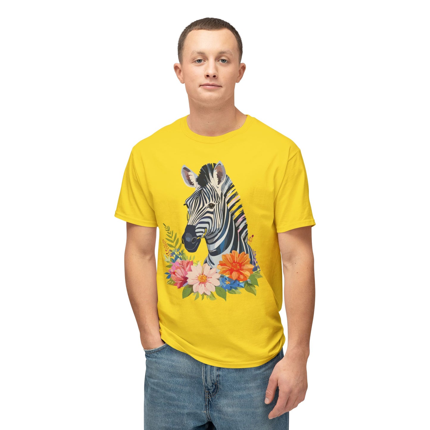 Zebra T-Shirt, Vintage Zebra Tee, Floral Tees, Zebra Art Design Shirt, Tee Shirt with Zebra 6