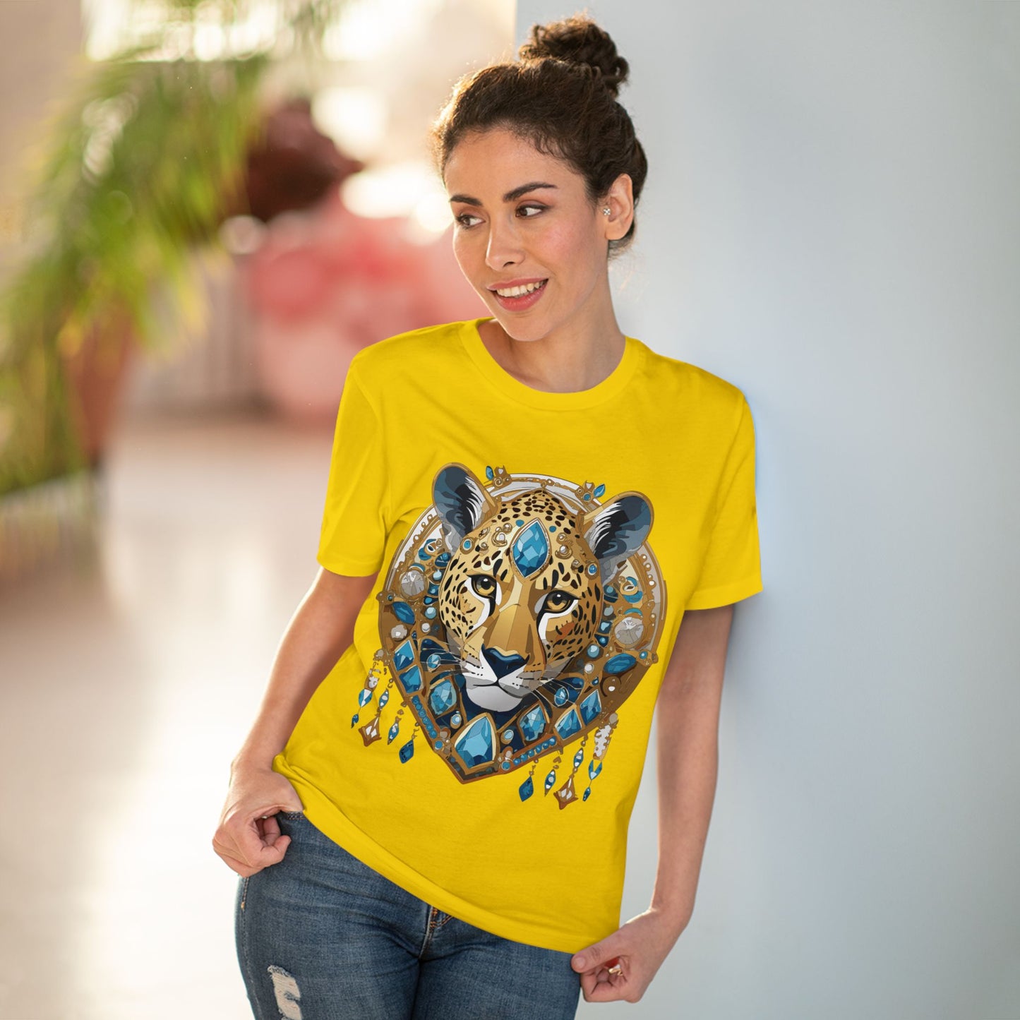 Organic T-shirt with Animals - Cheetah