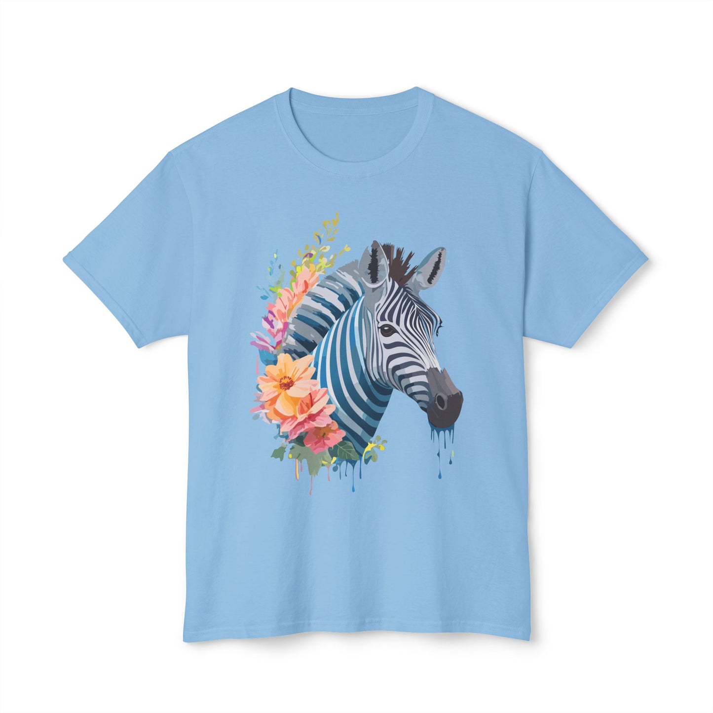 Zebra T-Shirt, Vintage Zebra Tee, Floral Tees, Zebra Art Design Shirt, Tee Shirt with Zebra 4