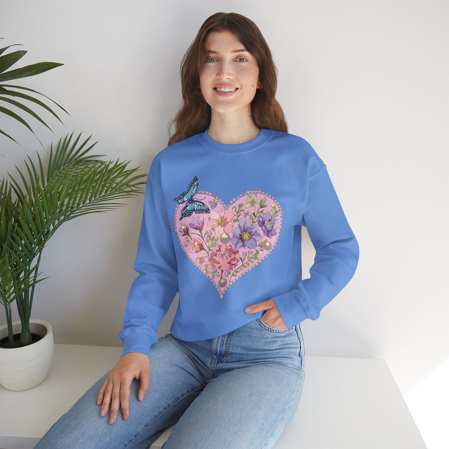 Floral Heart Sweatshirt, Floral Love Sweatshirt, Valentine's Day Sweatshirt, Heart Floral Sweatshirt