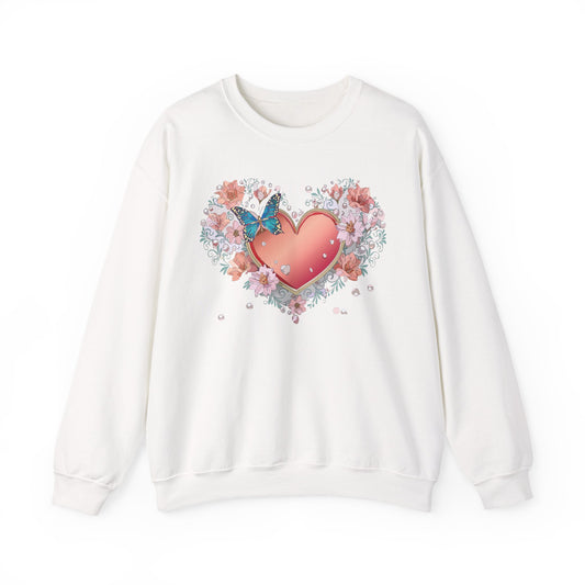 Floral Heart Sweatshirt, Floral Love Sweatshirt, Valentine's Day Sweatshirt, Heart Floral Sweatshirt