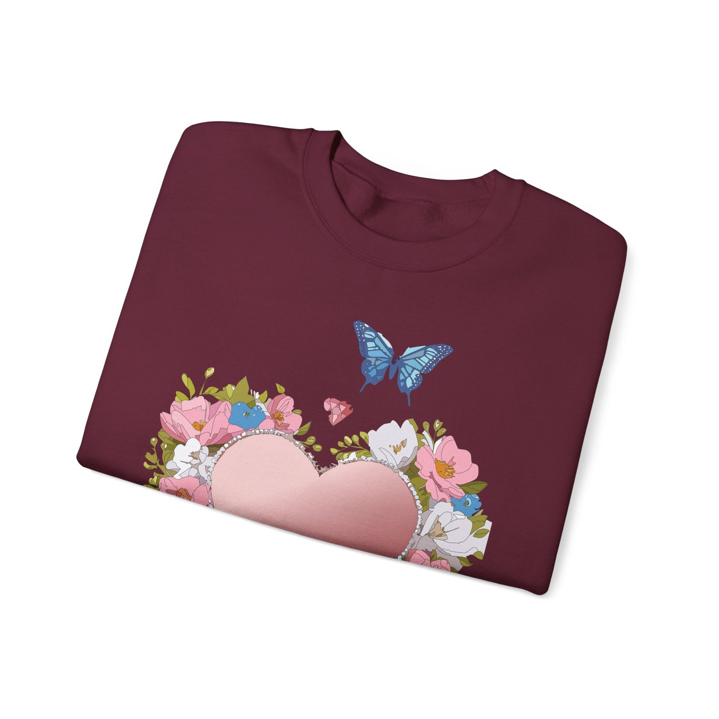 Floral Heart Sweatshirt, Floral Love Sweatshirt, Valentine's Day Sweatshirt, Heart Floral Sweatshirt