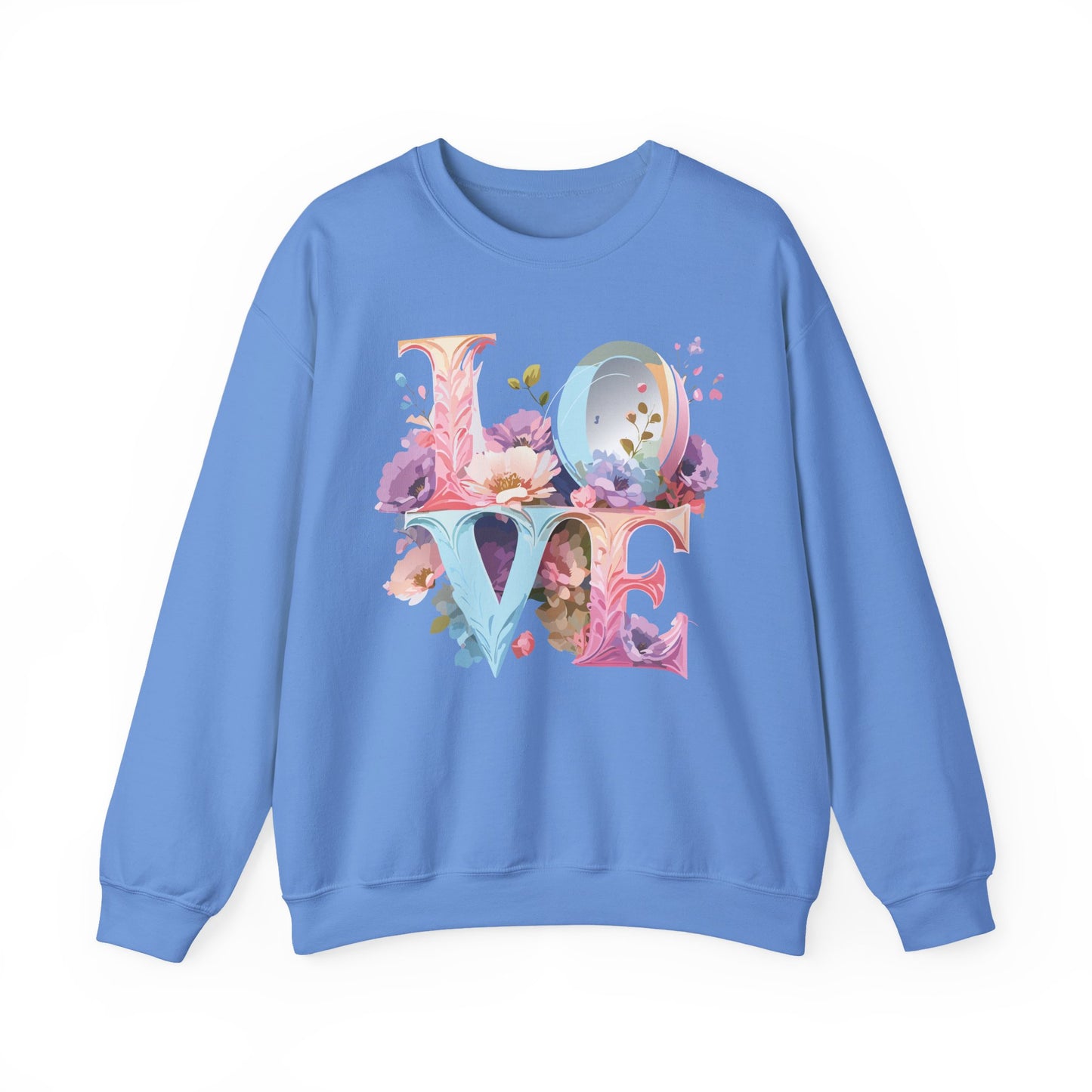 Floral Love Sweatshirt, Valentine's Day Sweatshirt, Love Flower Sweatshirt