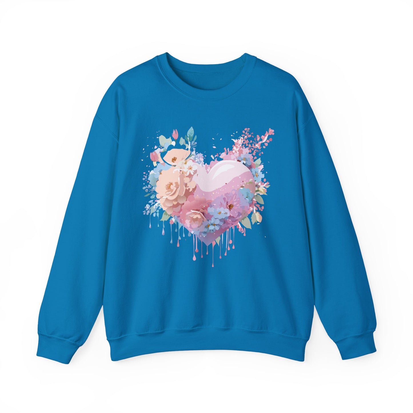 Floral Heart Sweatshirt, Floral Love Sweatshirt, Valentine's Day Sweatshirt, Heart Floral Sweatshirt