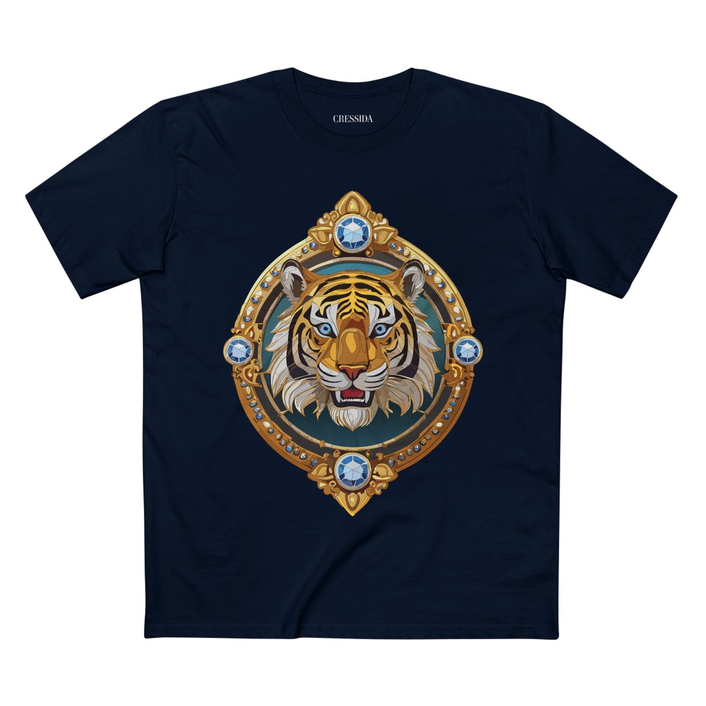 Unisex Premium Cotton Tee Shirt With Antique Animal Medallion Design
