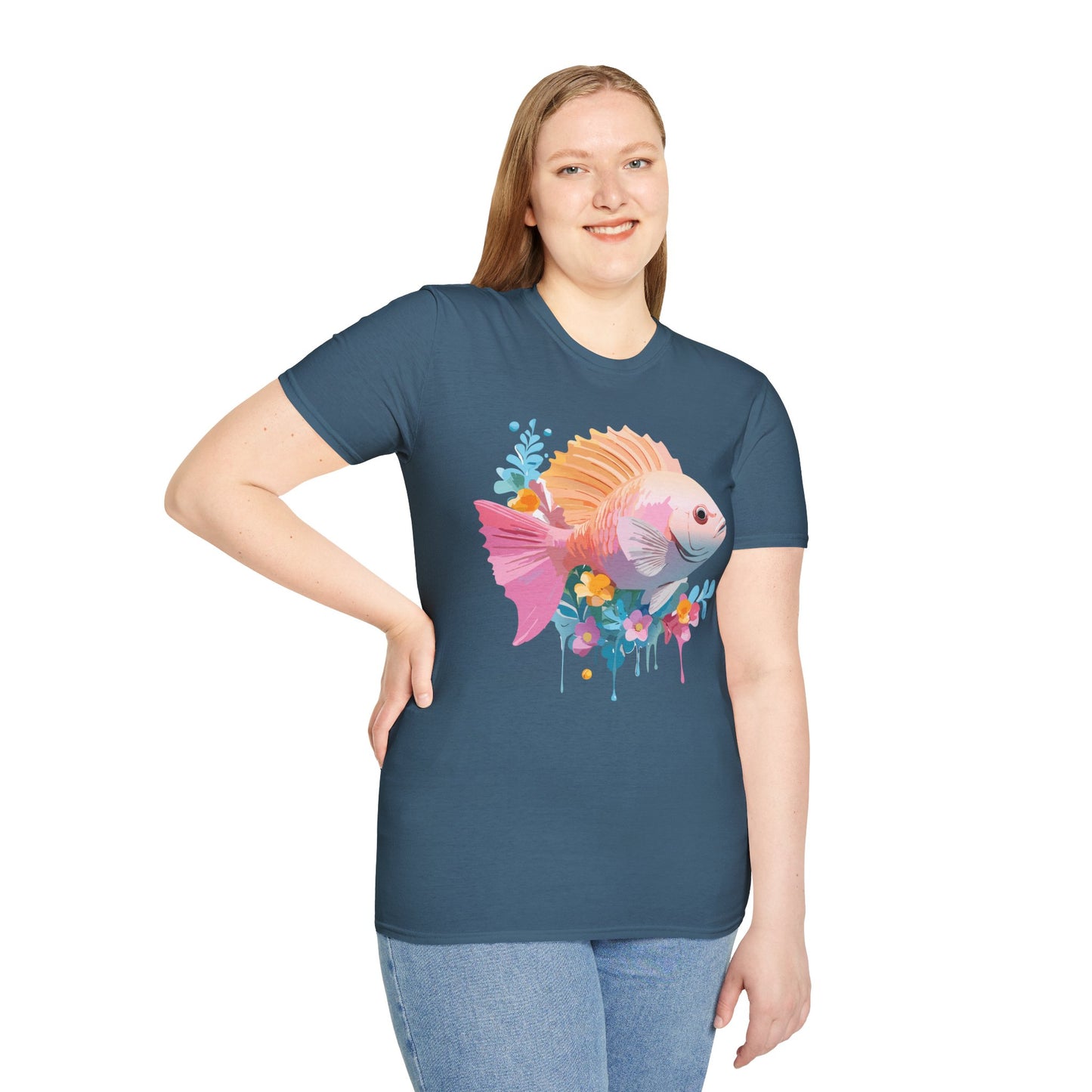 Fish Art Design Shirt, T Shirt with Fish, Graphic Shirt, Tee Shirt with Graphic Design, Shirt with Fish Graphic Art