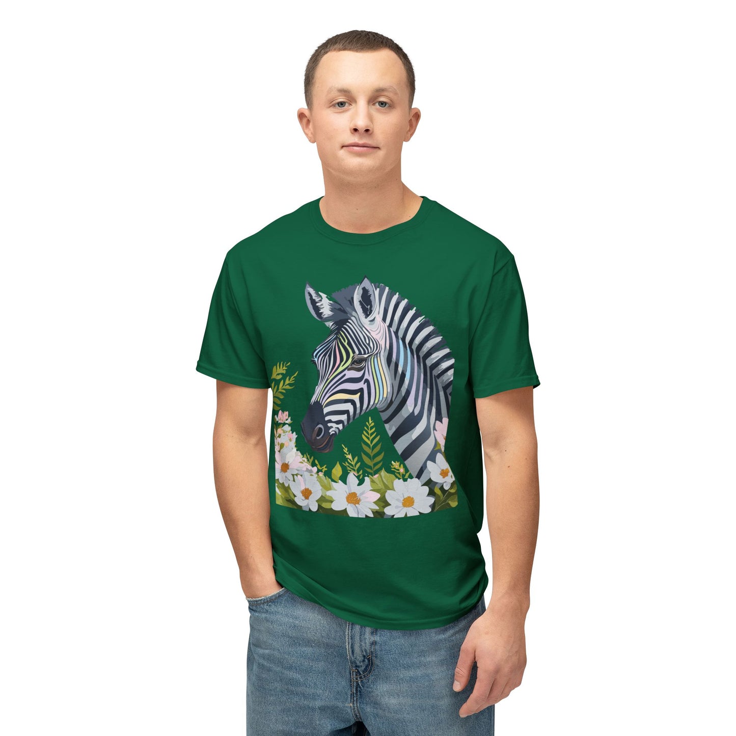 Zebra T-Shirt, Vintage Zebra Tee, Floral Tees, Zebra Art Design Shirt, Tee Shirt with Zebra 7