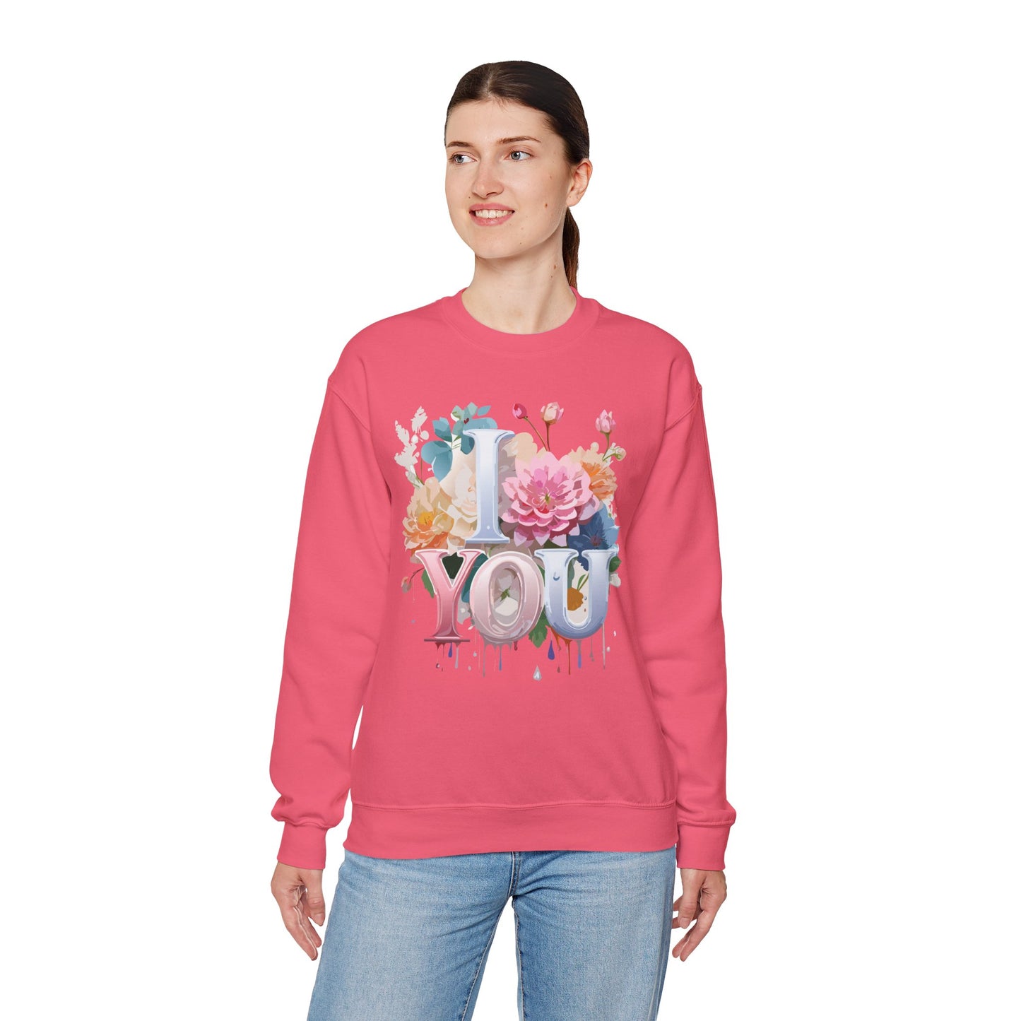 Floral Love Sweatshirt, Valentine's Day Sweatshirt, Love Flower Sweatshirt