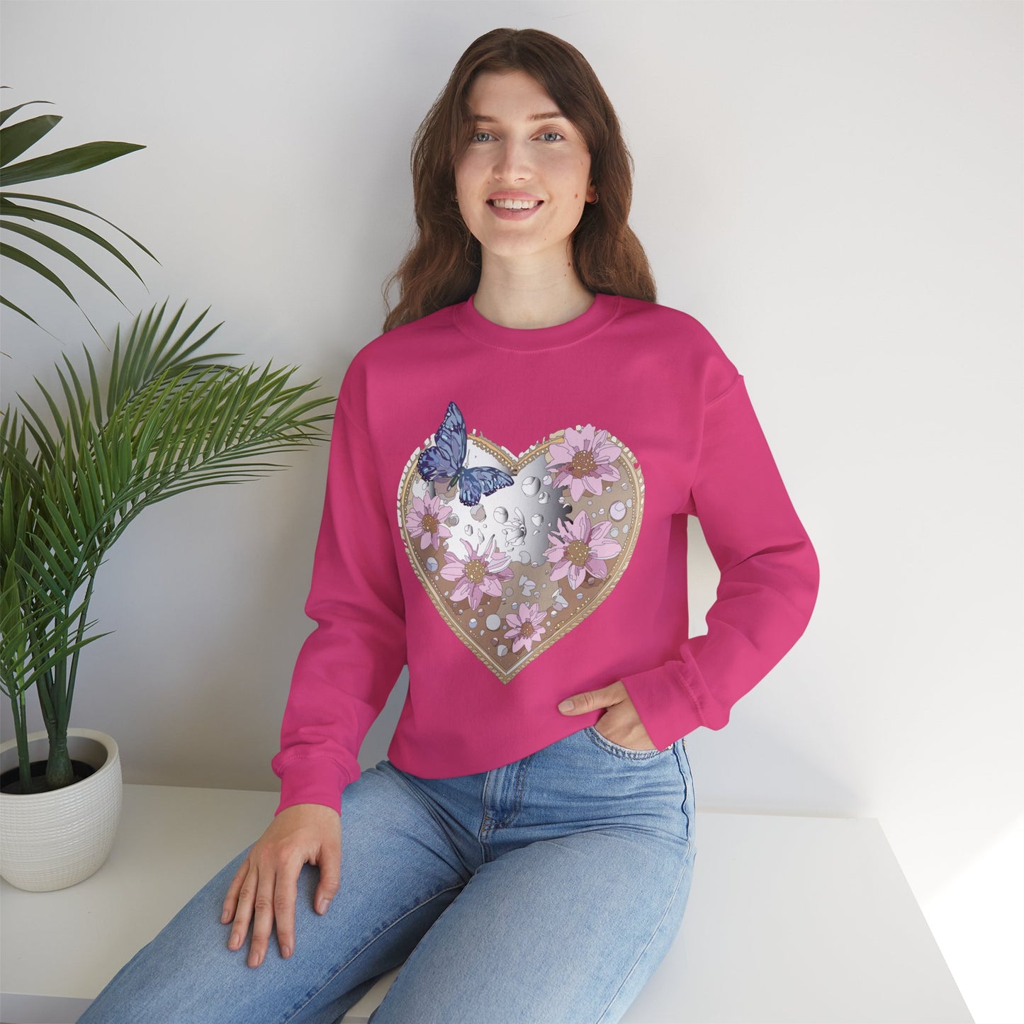 Floral Heart Sweatshirt, Floral Love Sweatshirt, Valentine's Day Sweatshirt, Heart Floral Sweatshirt