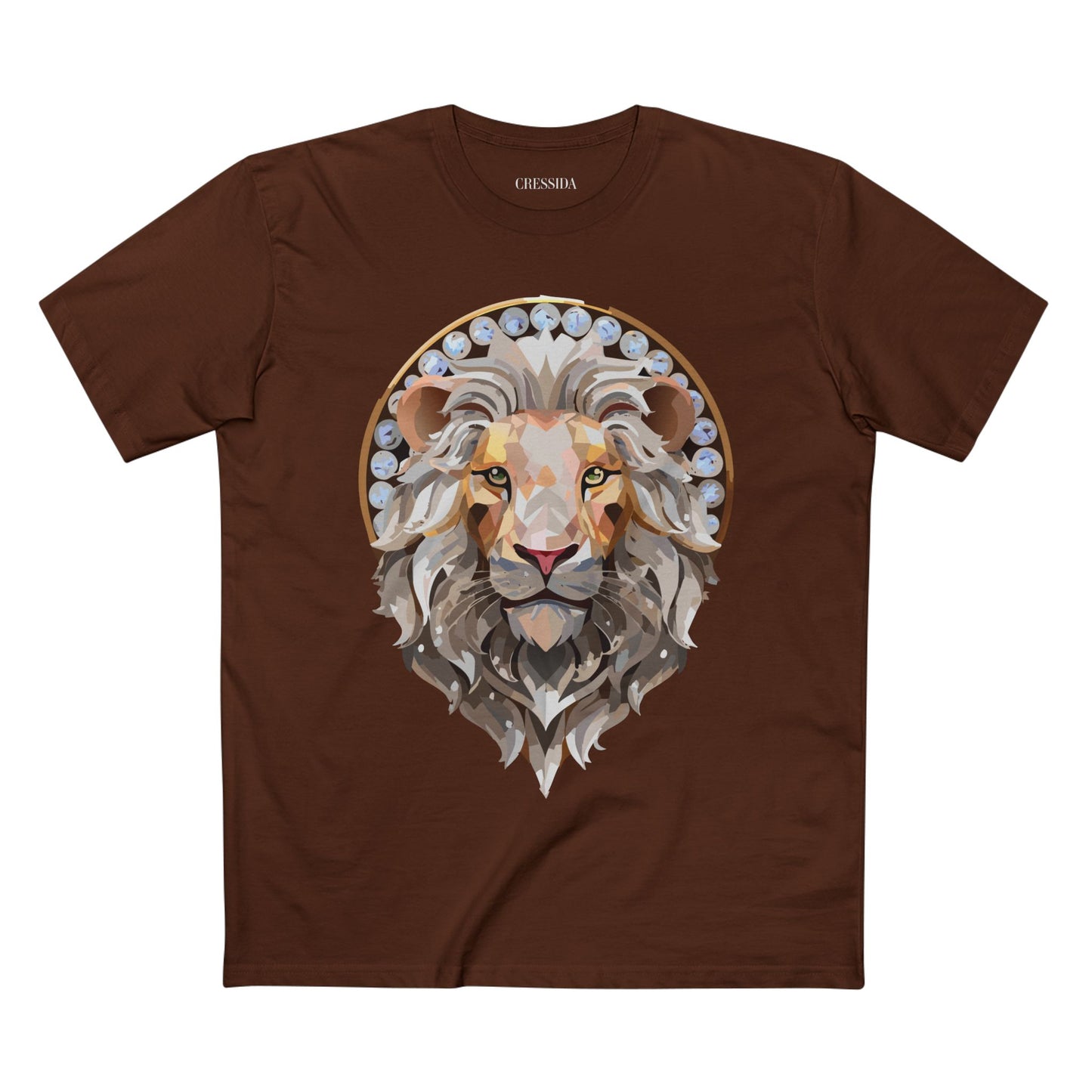 Unisex Animal Print Tee With Antique Medallion Art Design Graphic