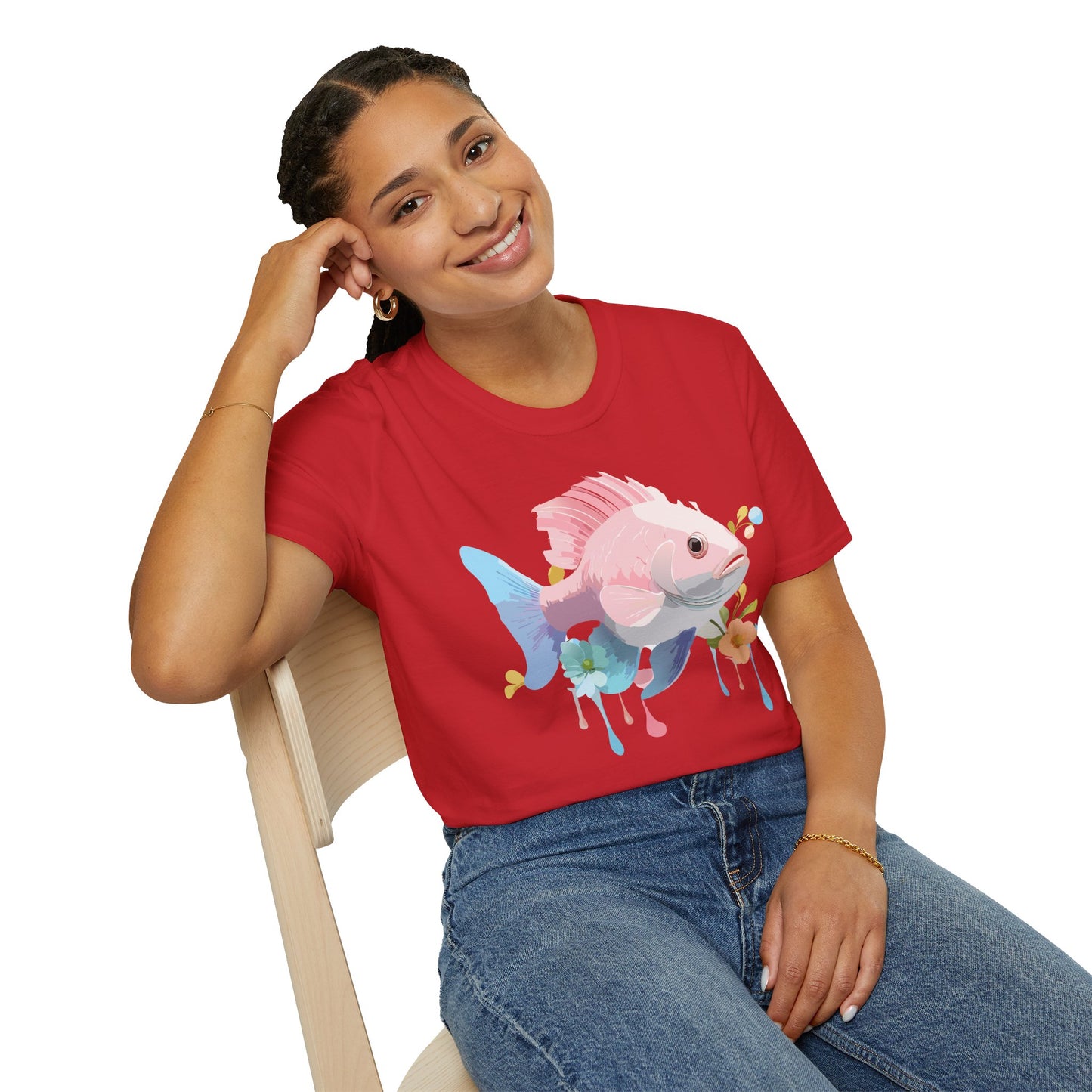 Fish Art Design Shirt, T Shirt with Fish, Graphic Shirt, Tee Shirt with Graphic Design, Shirt with Fish Graphic Art