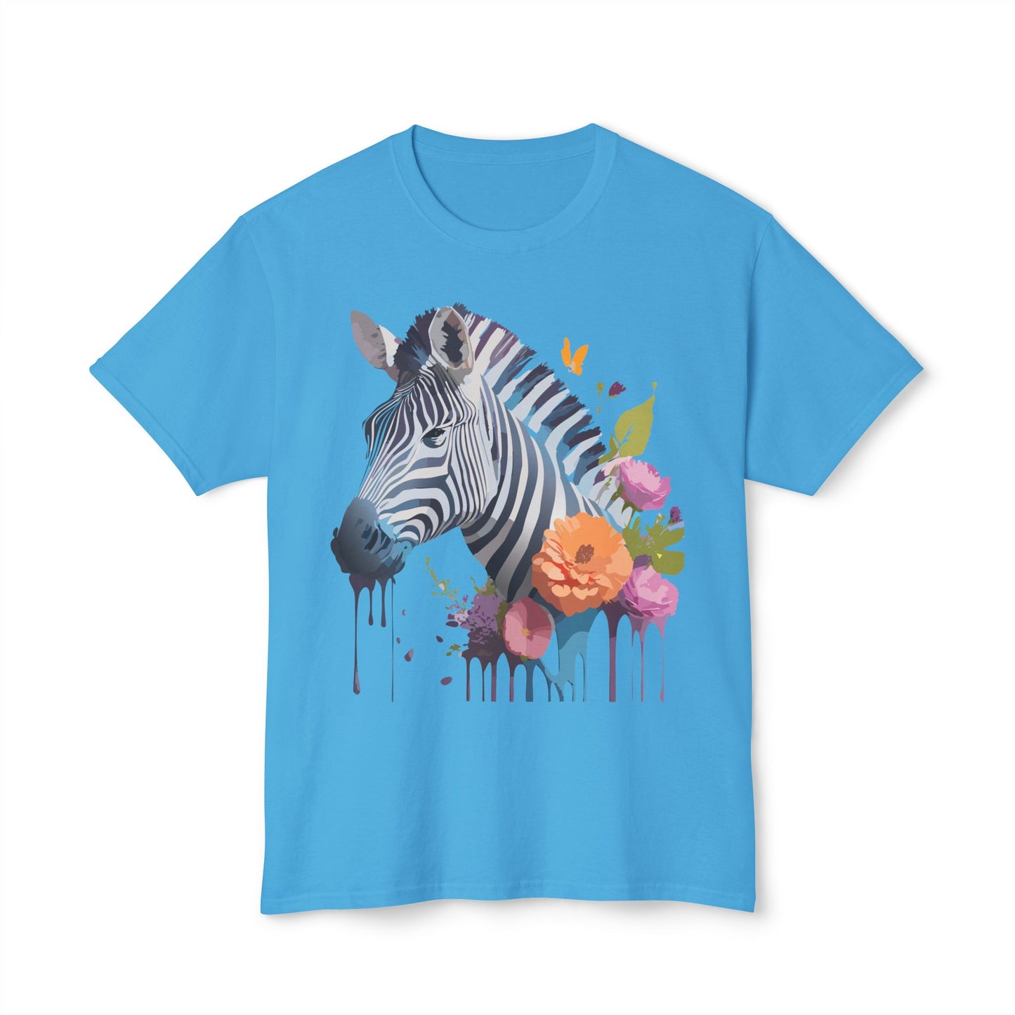 Zebra T-Shirt, Vintage Zebra Tee, Floral Tees, Zebra Art Design Shirt, Tee Shirt with Zebra 9