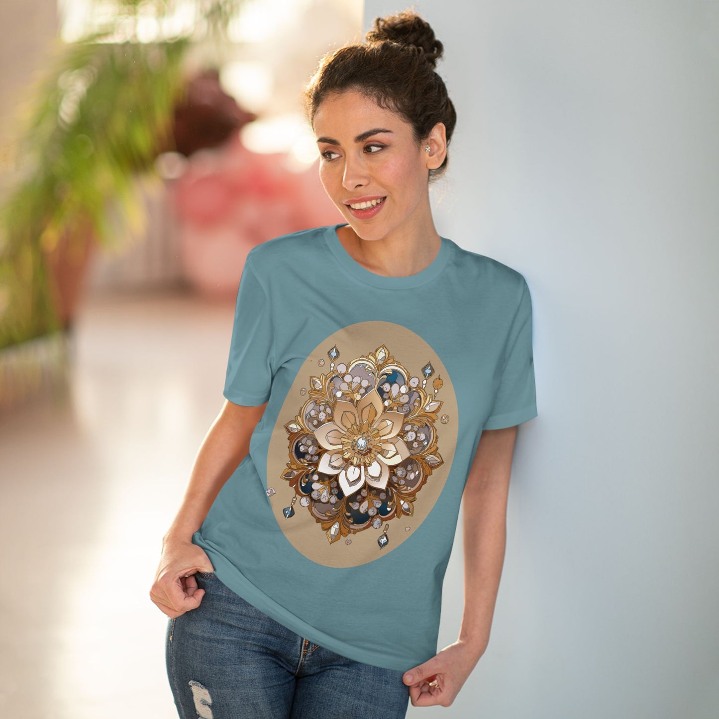 Organic T-shirt with Flower