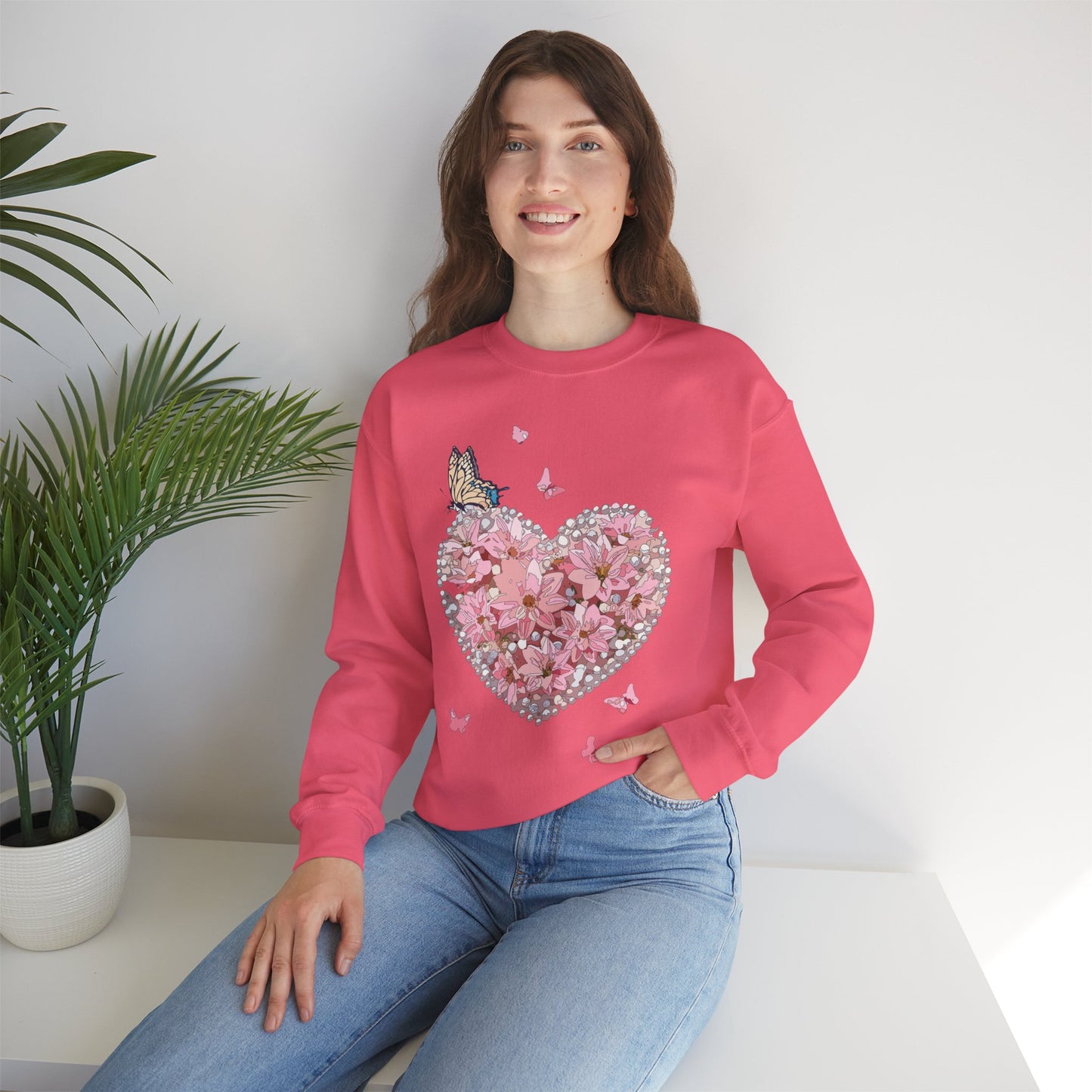 Floral Heart Sweatshirt, Floral Love Sweatshirt, Valentine's Day Sweatshirt, Heart Floral Sweatshirt