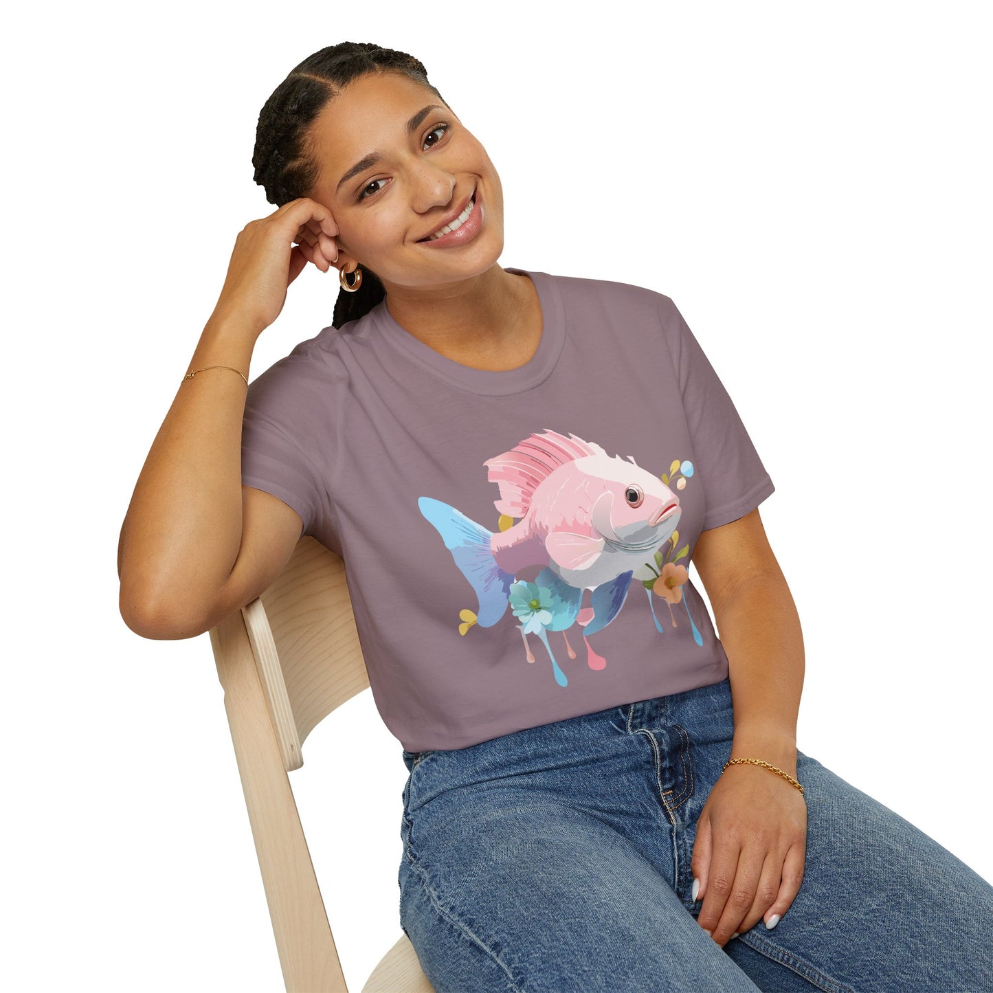Fish Art Design Shirt, T Shirt with Fish, Graphic Shirt, Tee Shirt with Graphic Design, Shirt with Fish Graphic Art