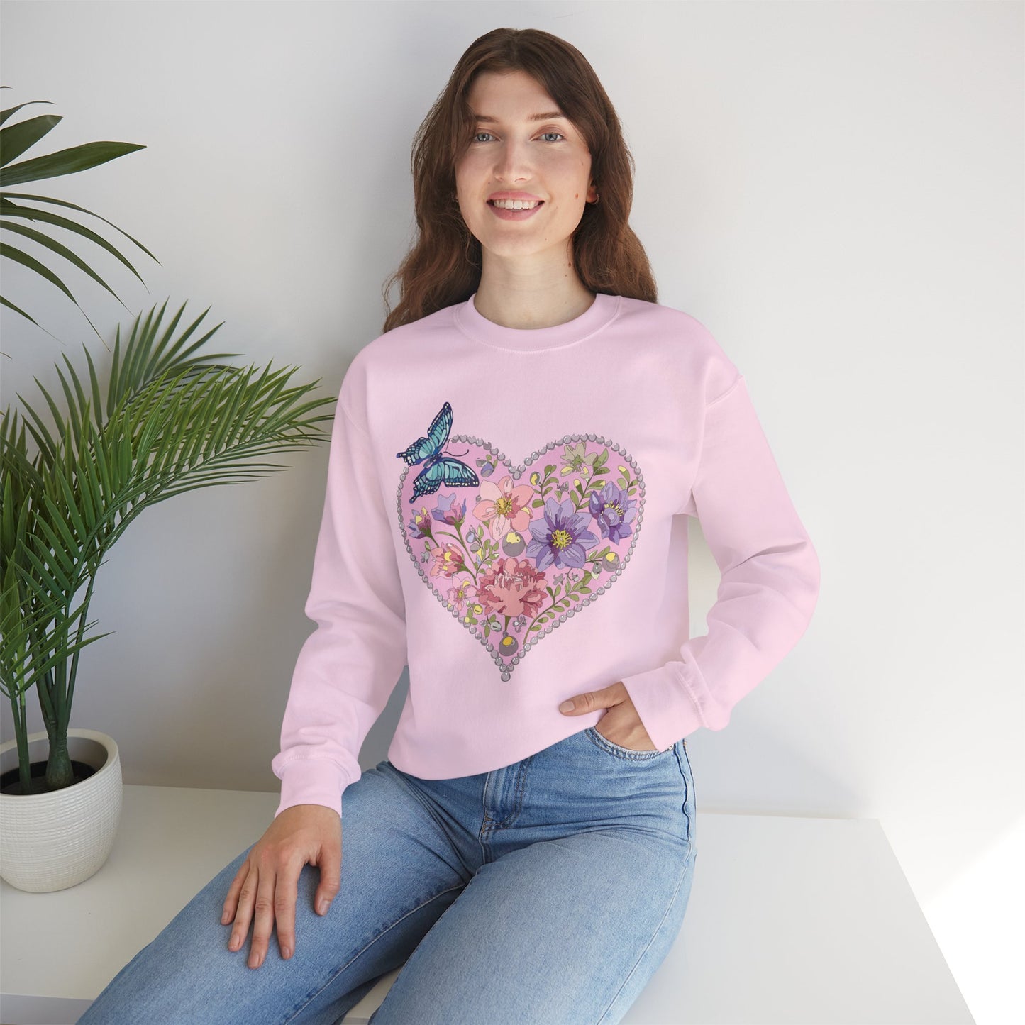 Floral Heart Sweatshirt, Floral Love Sweatshirt, Valentine's Day Sweatshirt, Heart Floral Sweatshirt