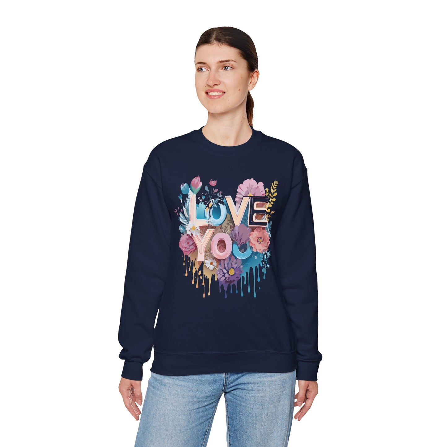 Floral Love Sweatshirt, Valentine's Day Sweatshirt, Love Flower Sweatshirt