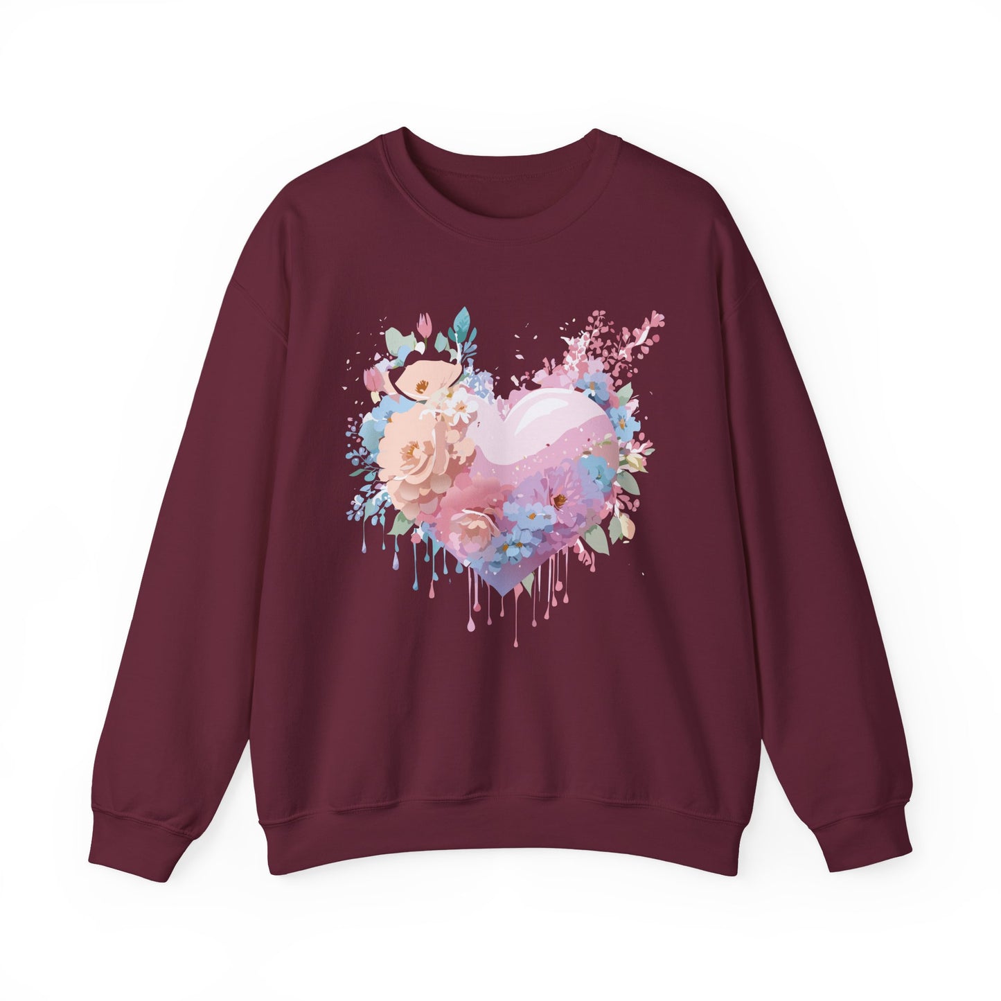 Floral Heart Sweatshirt, Floral Love Sweatshirt, Valentine's Day Sweatshirt, Heart Floral Sweatshirt