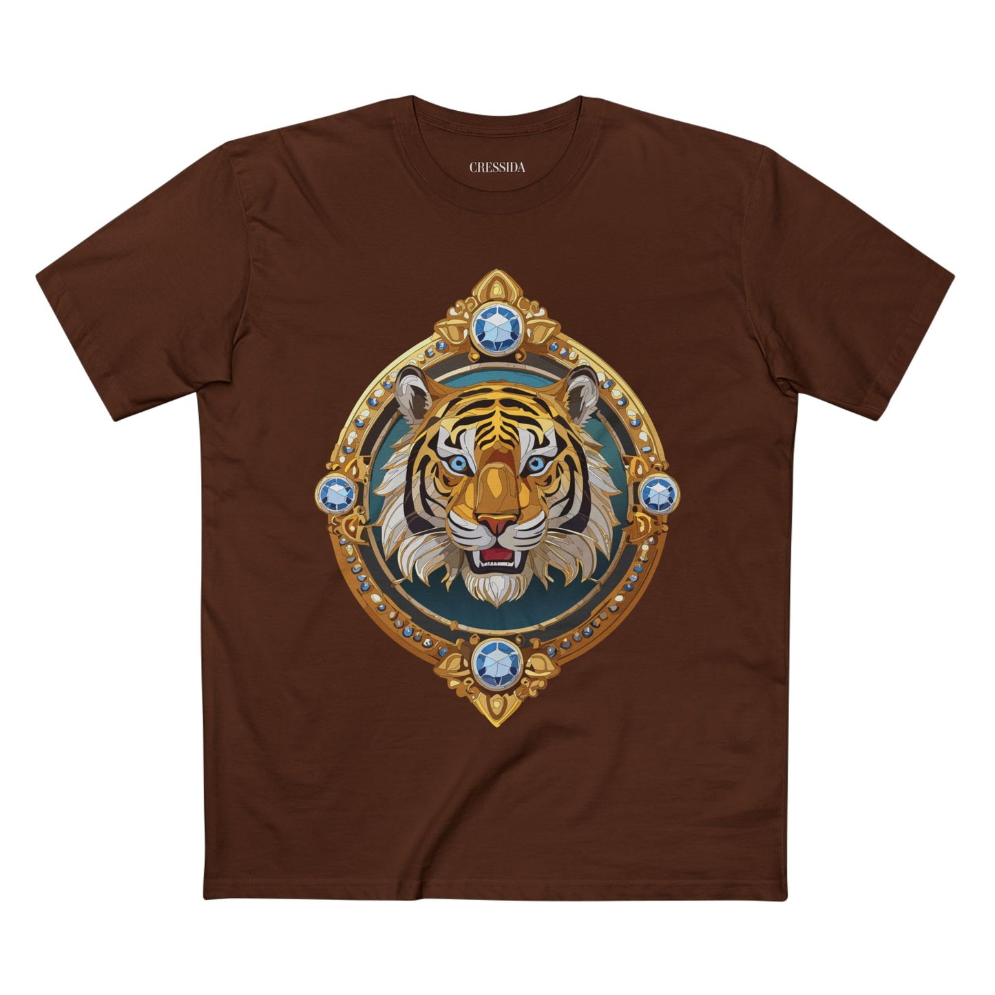 Unisex Premium Cotton Tee Shirt With Antique Animal Medallion Design