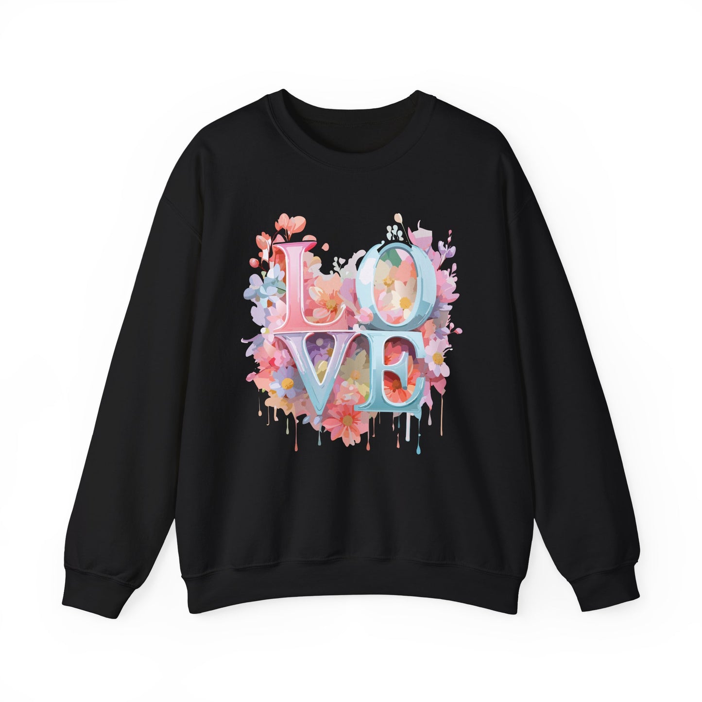 Floral Love Sweatshirt, Valentine's Day Sweatshirt, Love Flower Sweatshirt