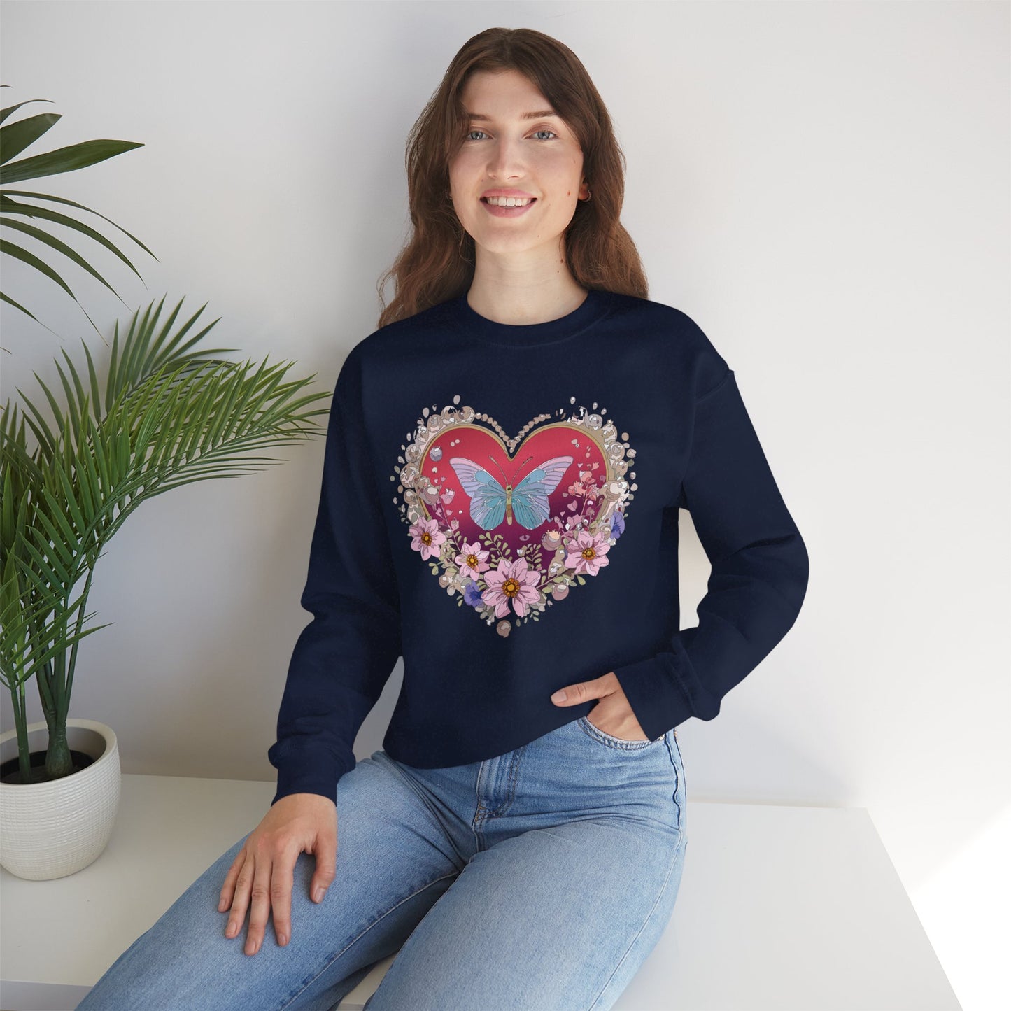 Floral Heart Sweatshirt, Floral Love Sweatshirt, Valentine's Day Sweatshirt, Heart Floral Sweatshirt