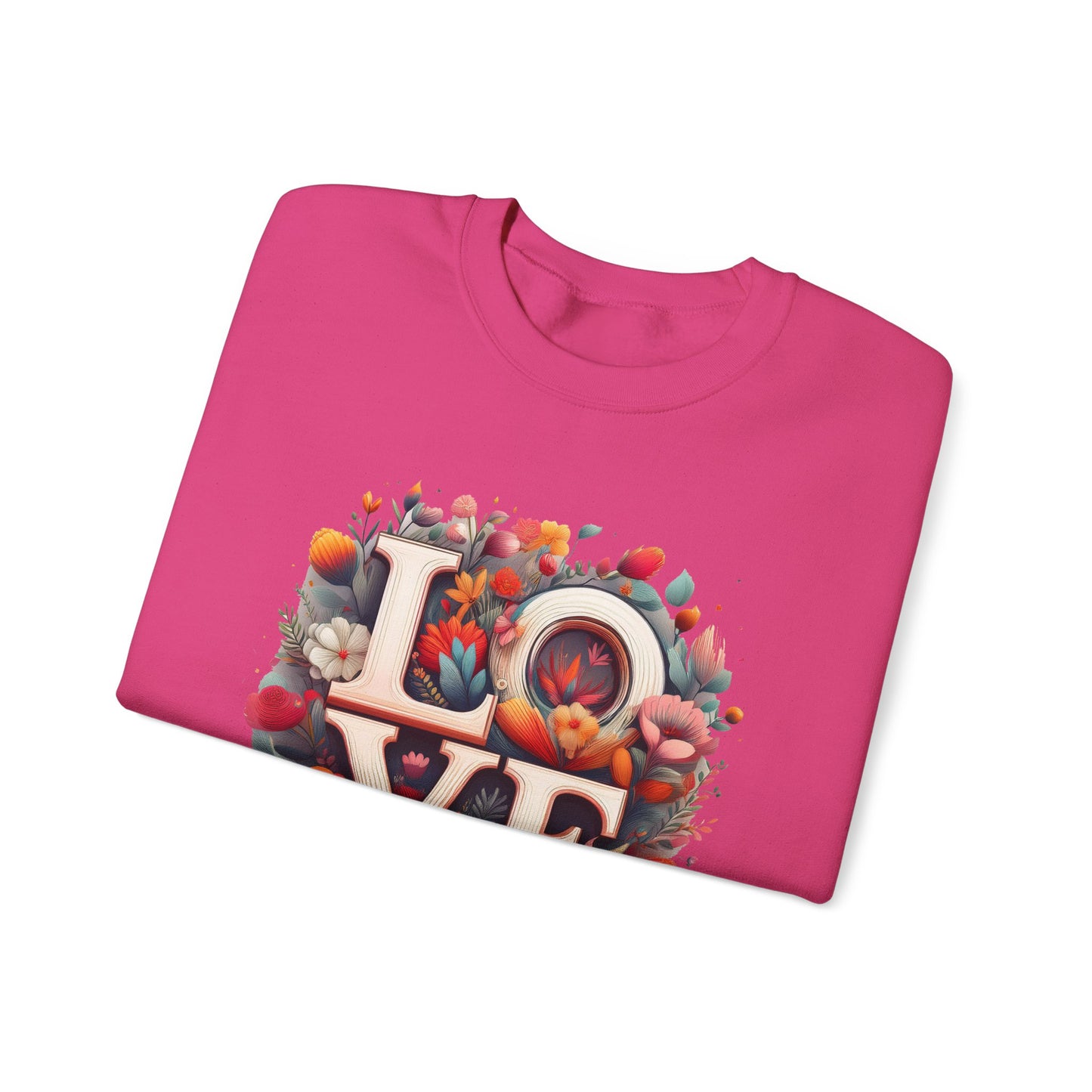 Floral Love Sweatshirt, Valentine's Day Sweatshirt, Love Flower Sweatshirt