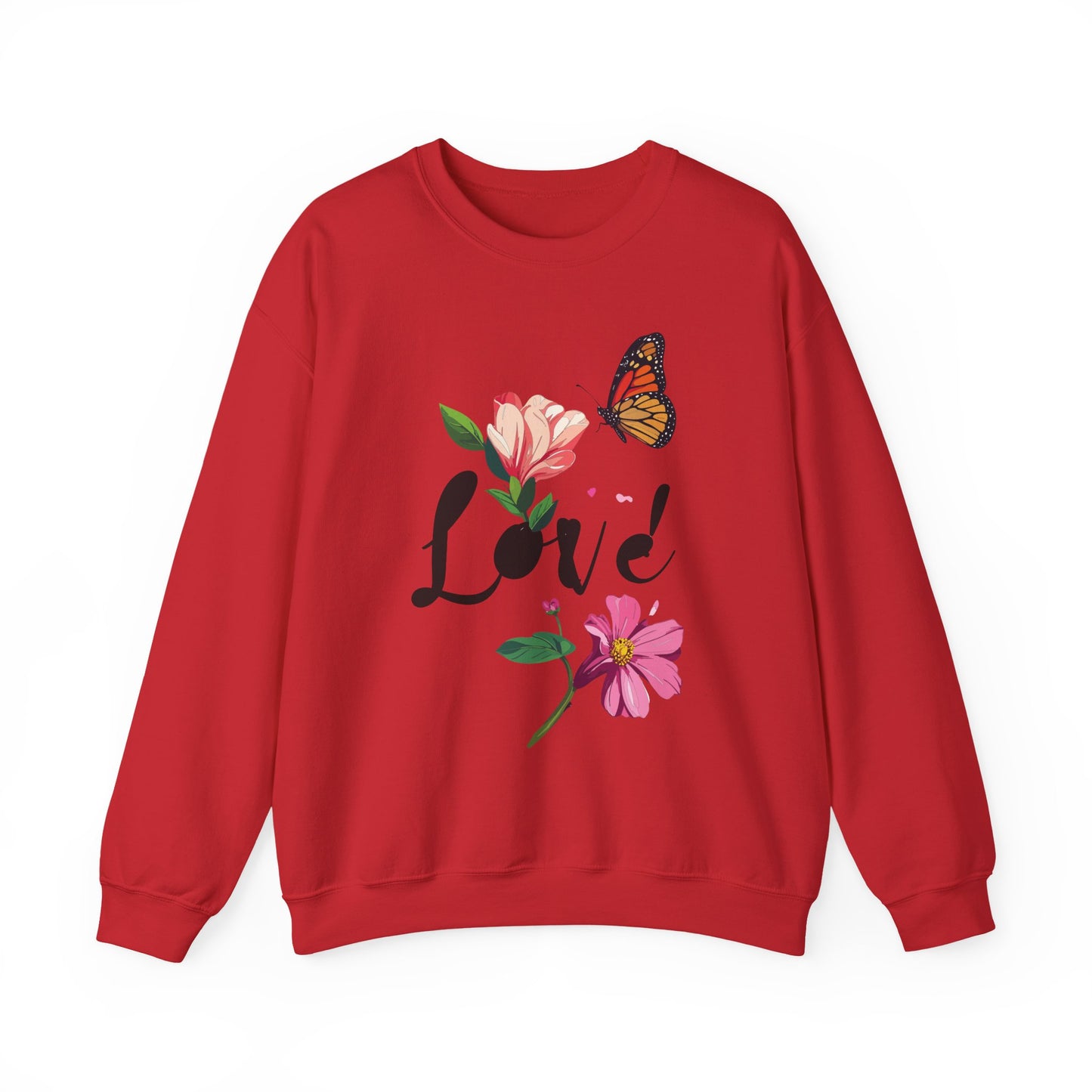 Floral Love Sweatshirt, Floral Butterfly Sweatshirt, Love Sweatshirt, Valentine's Day Sweatshirt, Floral Sweatshirt 120