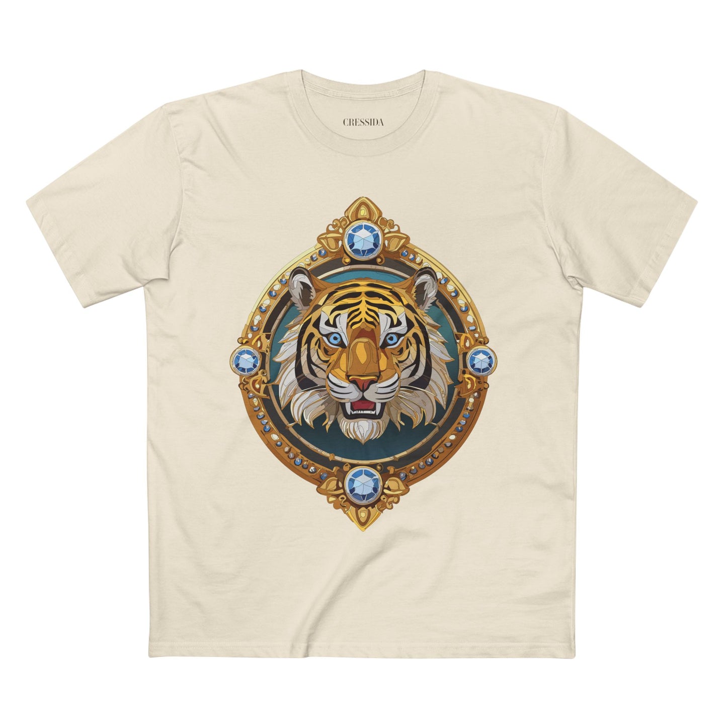 Unisex Premium Cotton Tee Shirt With Antique Animal Medallion Design