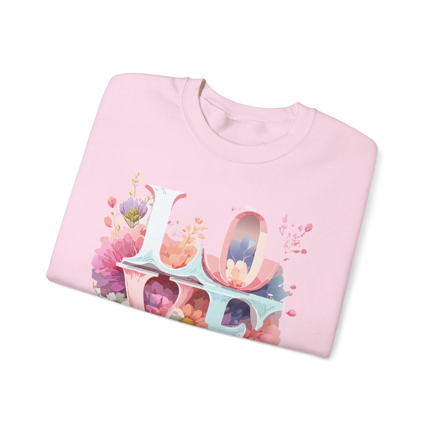 Floral Love Sweatshirt, Valentine's Day Sweatshirt, Love Flower Sweatshirt