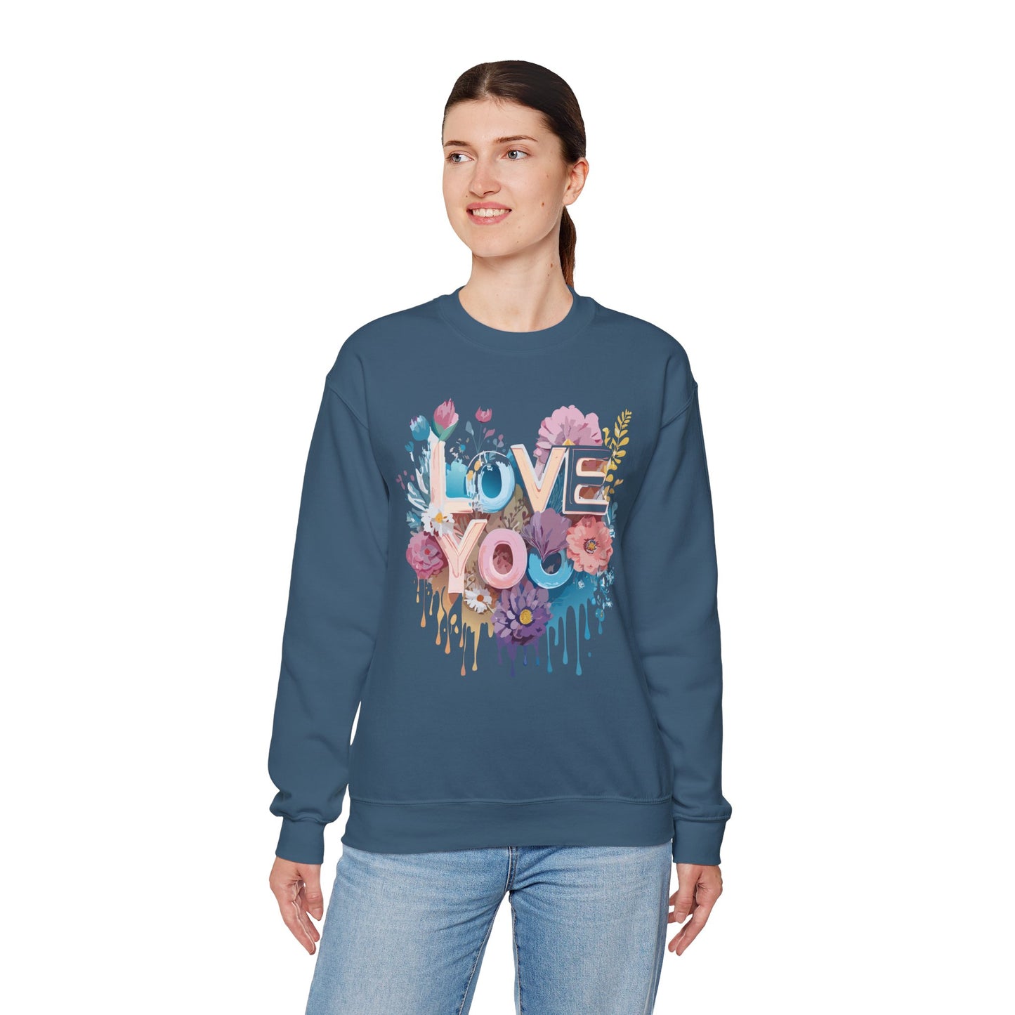 Floral Love Sweatshirt, Valentine's Day Sweatshirt, Love Flower Sweatshirt