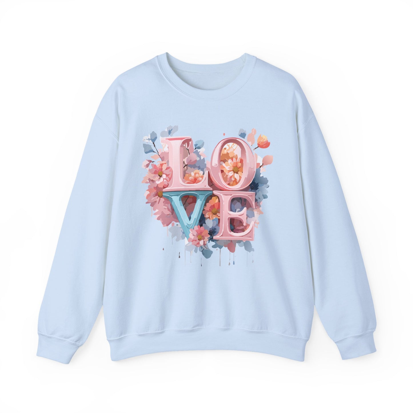Floral Love Sweatshirt, Valentine's Day Sweatshirt, Love Flower Sweatshirt