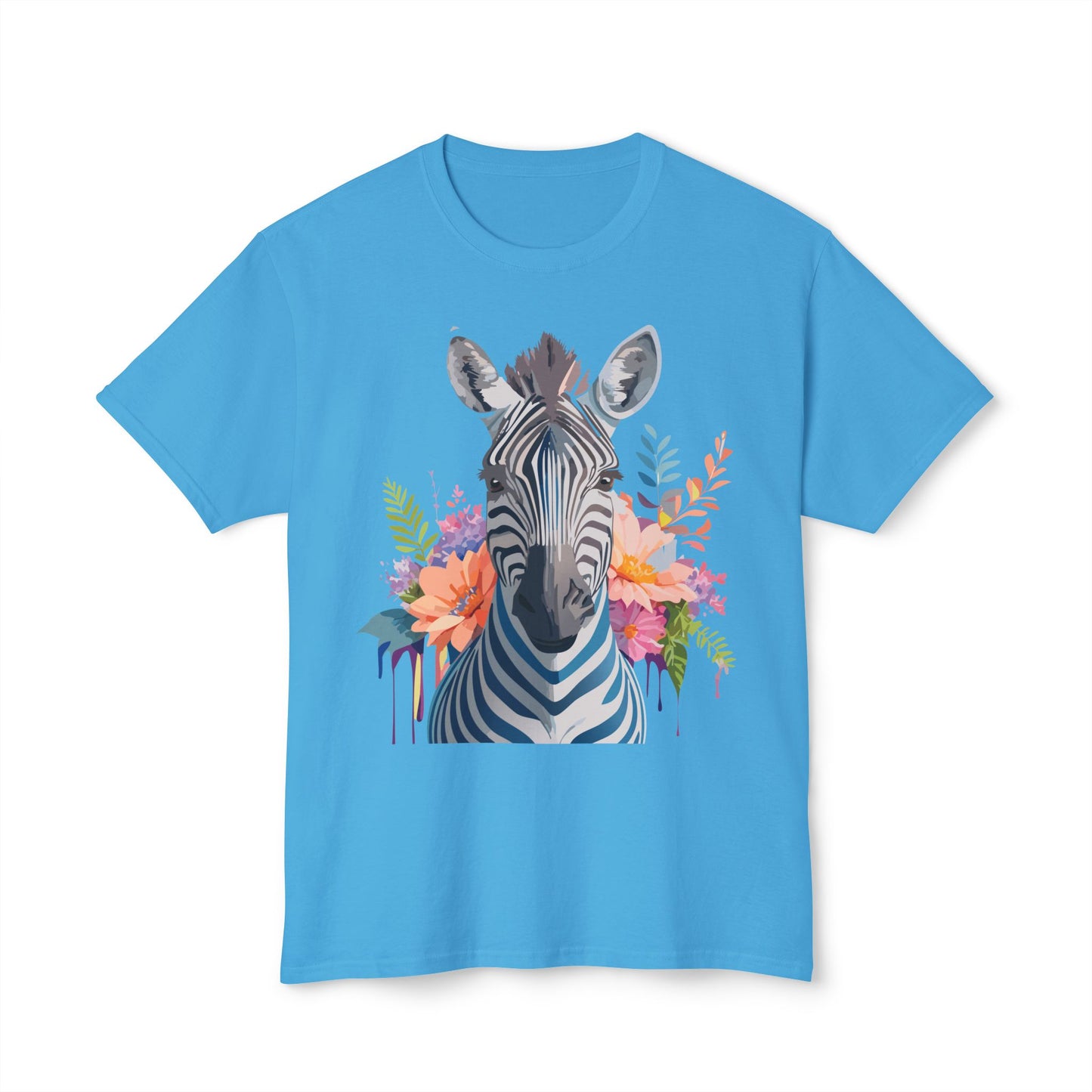 Zebra T-Shirt, Vintage Zebra Tee, Floral Tees, Zebra Art Design Shirt, Tee Shirt with Zebra 5