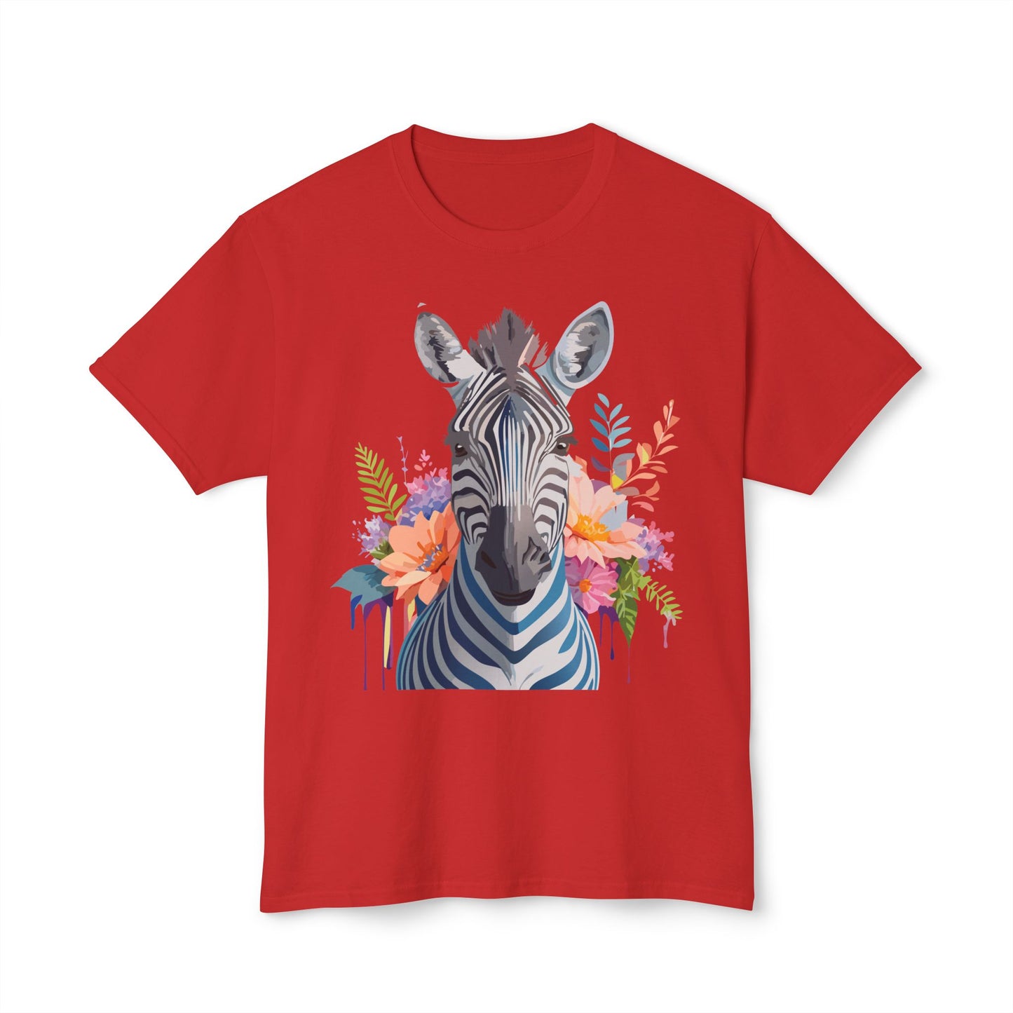 Zebra T-Shirt, Vintage Zebra Tee, Floral Tees, Zebra Art Design Shirt, Tee Shirt with Zebra 5