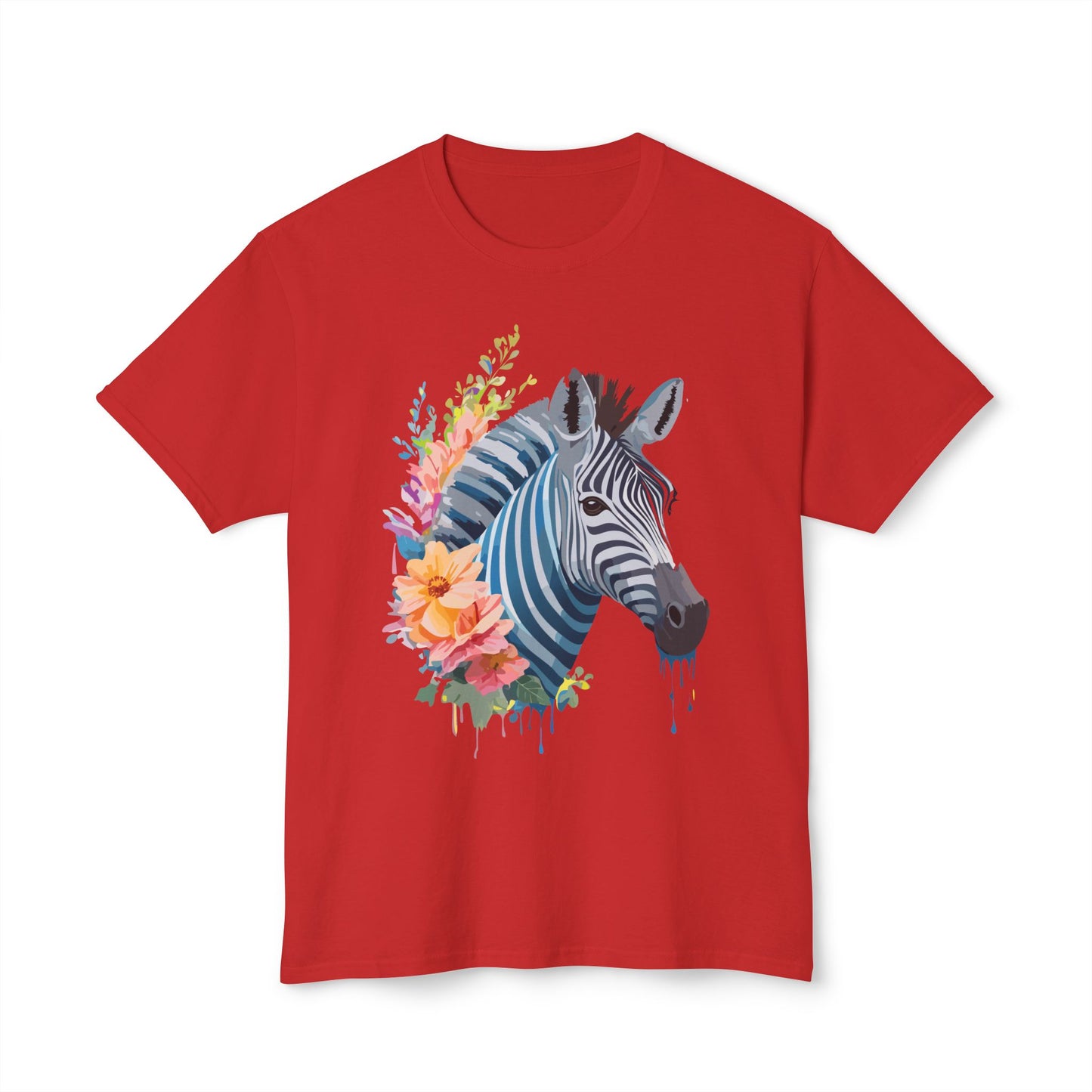 Zebra T-Shirt, Vintage Zebra Tee, Floral Tees, Zebra Art Design Shirt, Tee Shirt with Zebra 4
