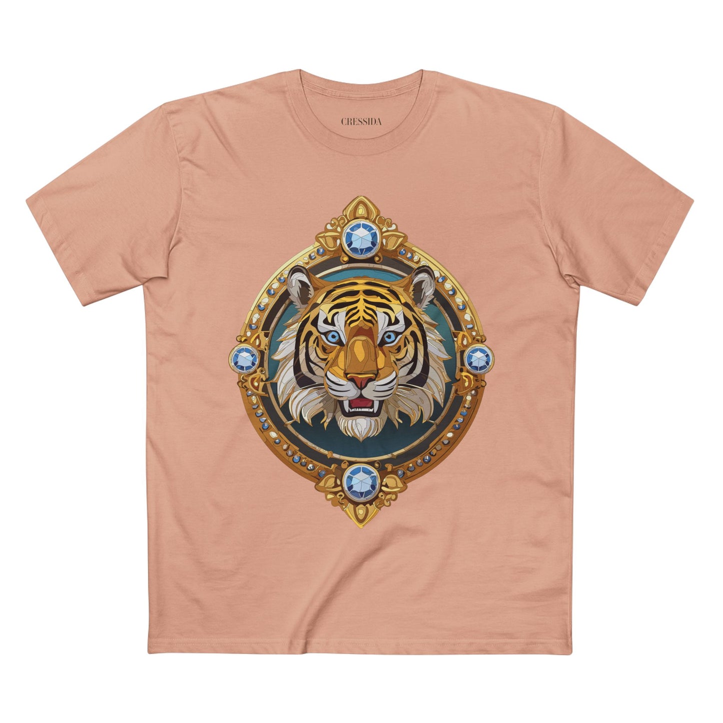 Unisex Premium Cotton Tee Shirt With Antique Animal Medallion Design