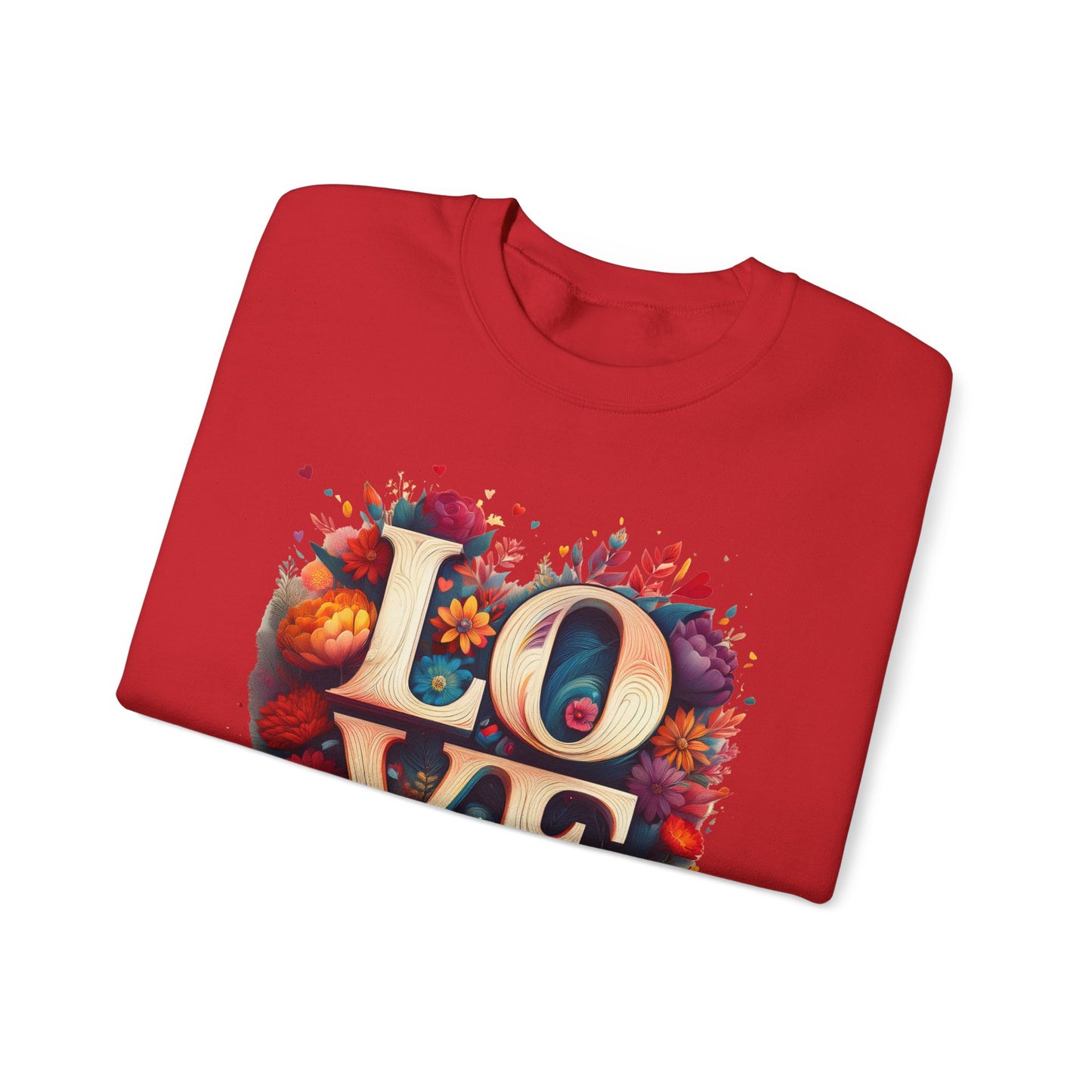 Floral Love Sweatshirt, Valentine's Day Sweatshirt, Love Flower Sweatshirt