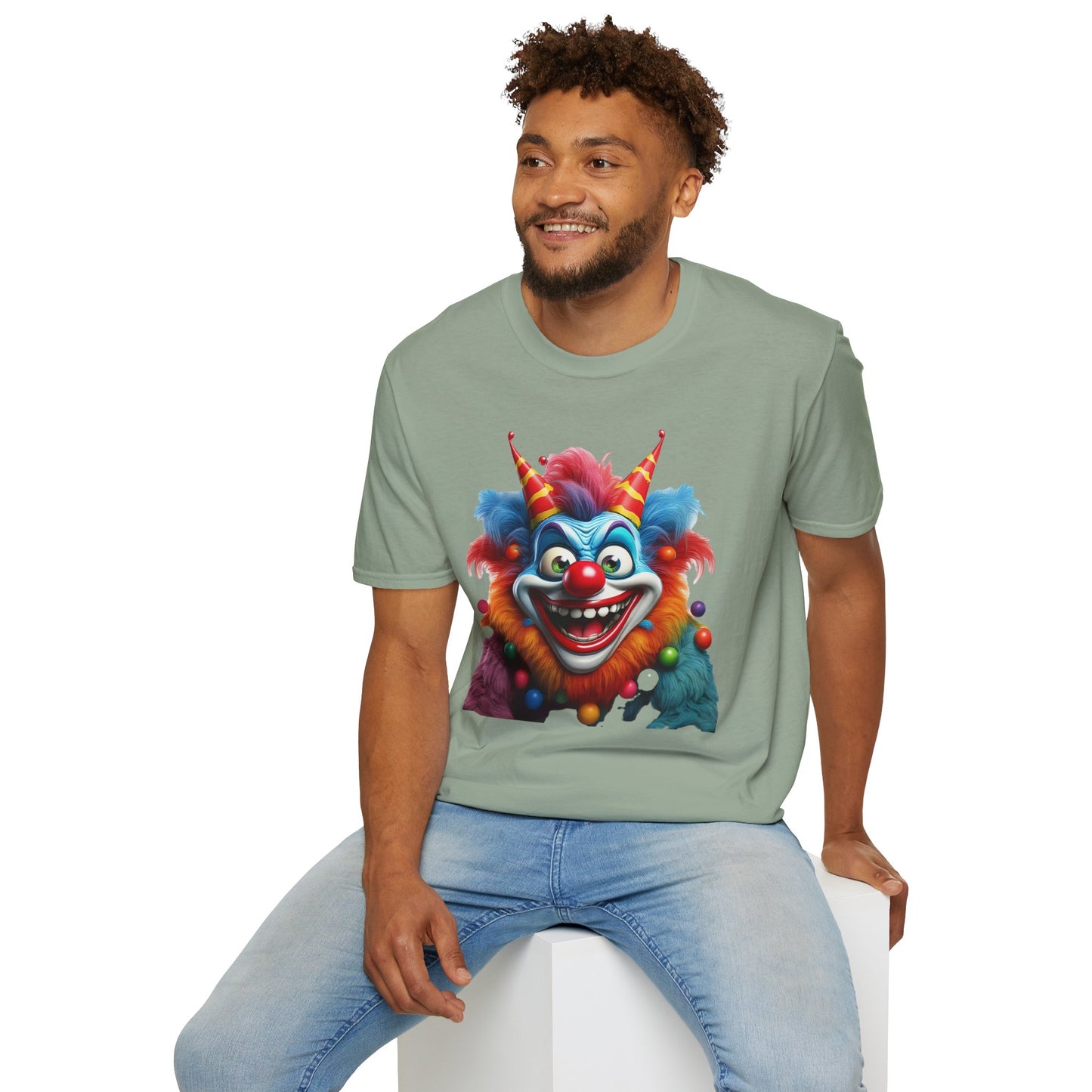 Clown Shirt, T Shirt with Clown, Funny Man Shirt, Tee Shirt with Funny Man, Circus Shirt, Shirt with Circus, Scary Man Shirt, Shirt with Scary Man