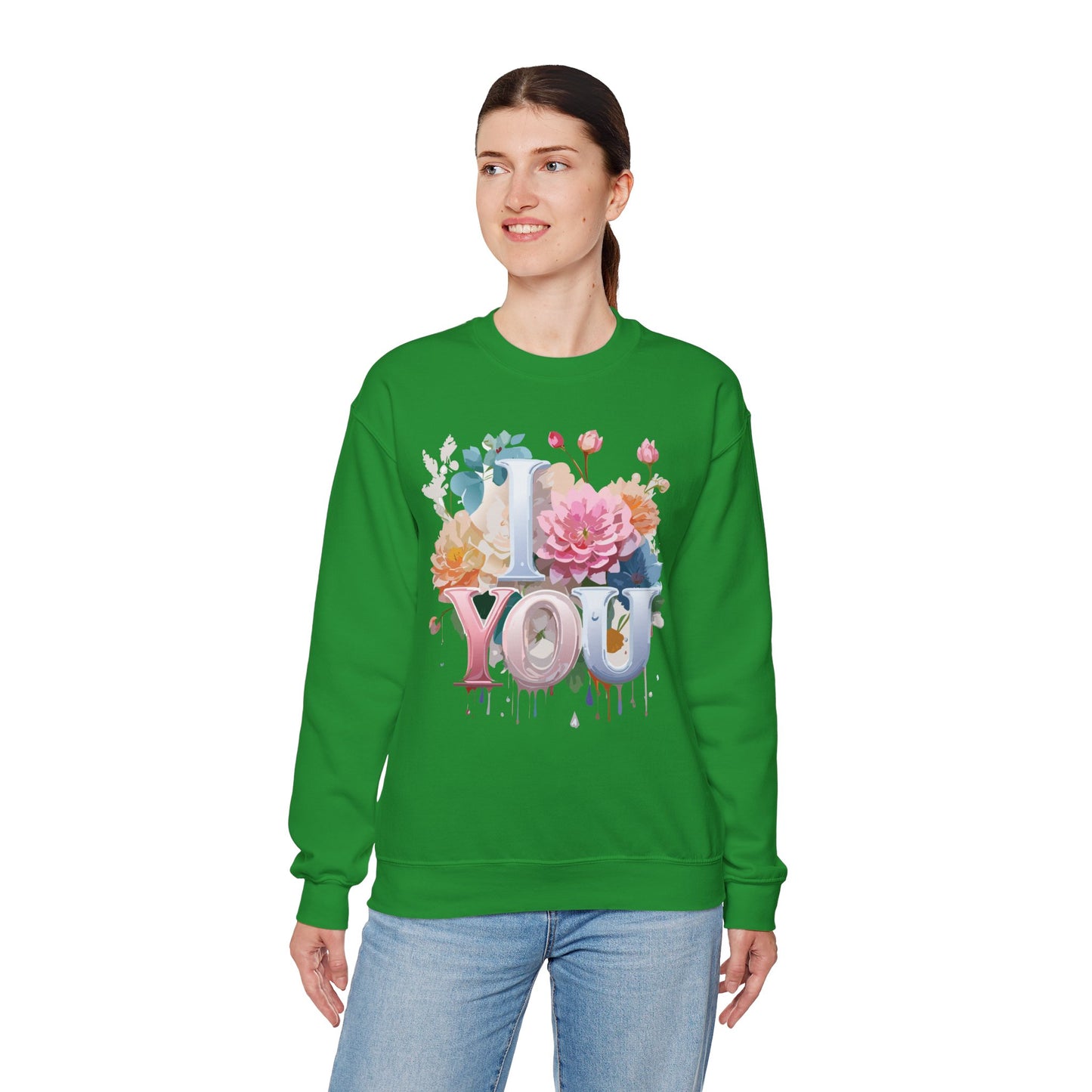 Floral Love Sweatshirt, Valentine's Day Sweatshirt, Love Flower Sweatshirt