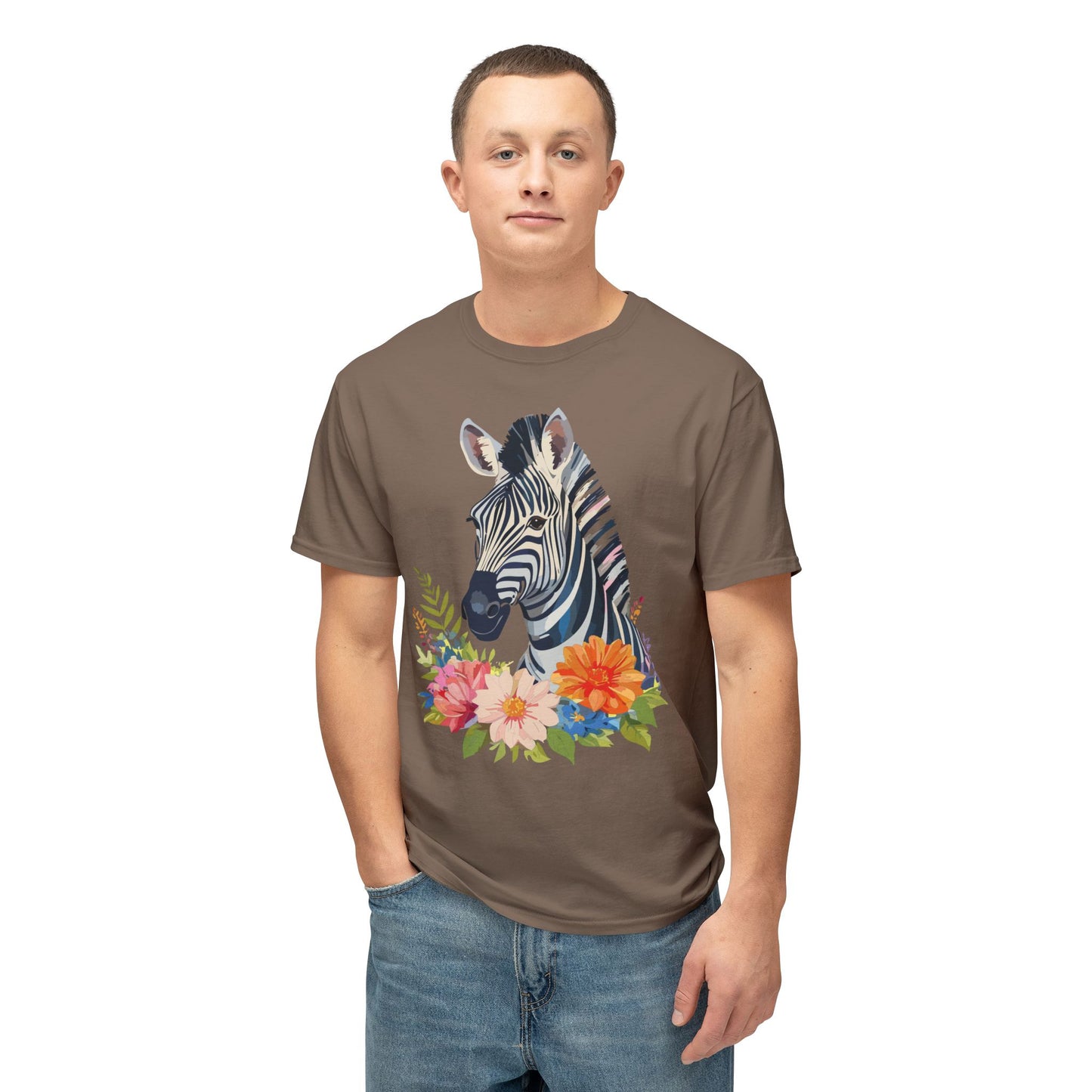 Zebra T-Shirt, Vintage Zebra Tee, Floral Tees, Zebra Art Design Shirt, Tee Shirt with Zebra 6