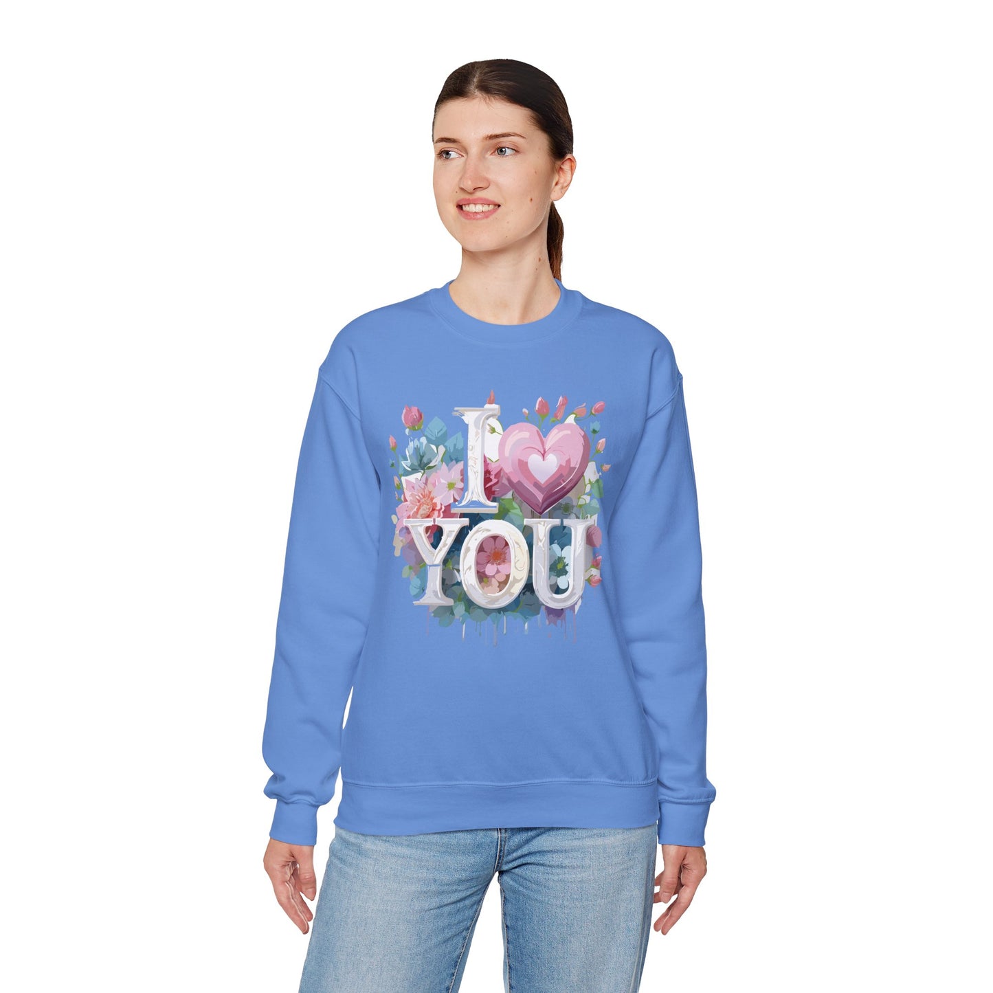 Floral Love Sweatshirt, Valentine's Day Sweatshirt, Love Flower Sweatshirt