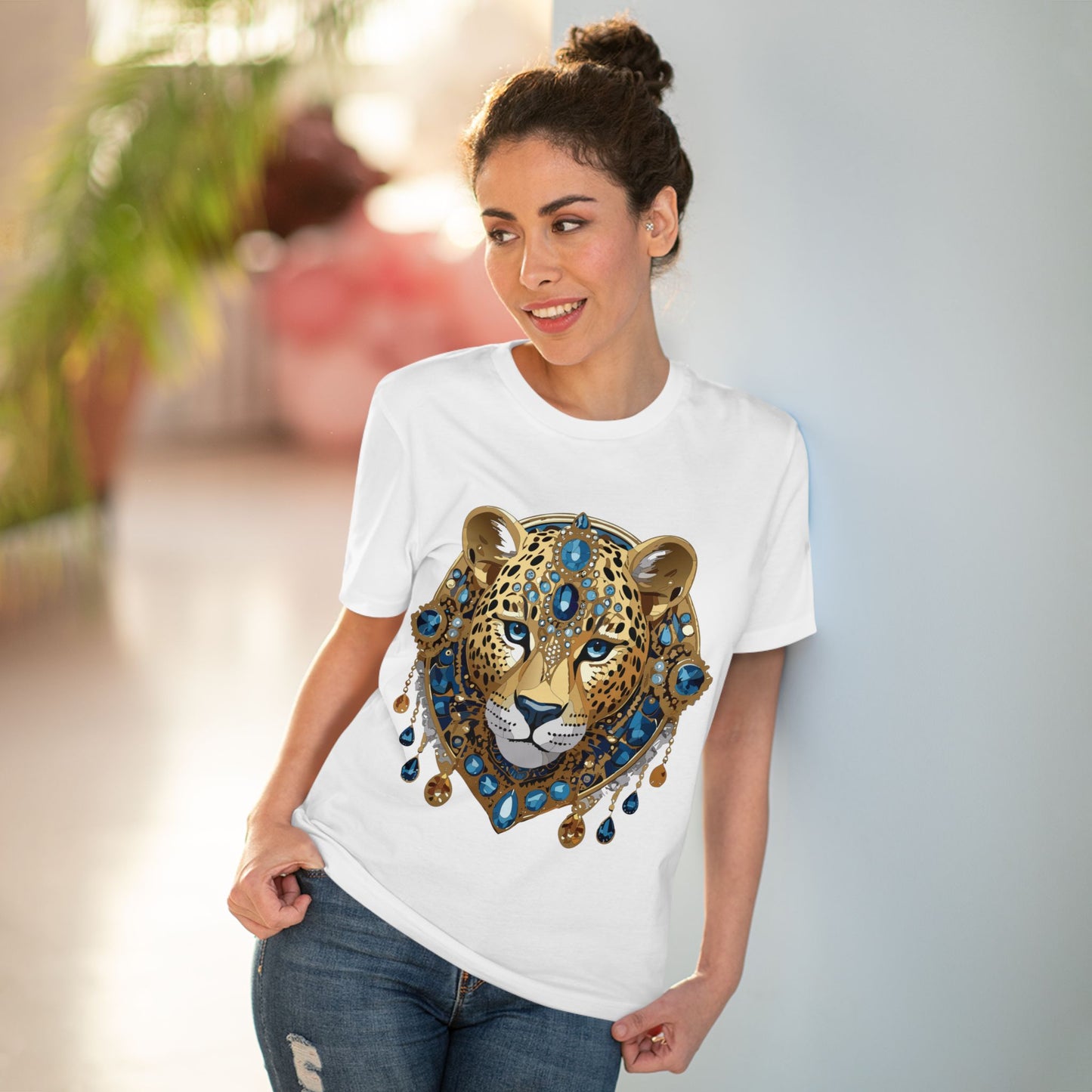 Organic T-shirt with Animals - Cheetah