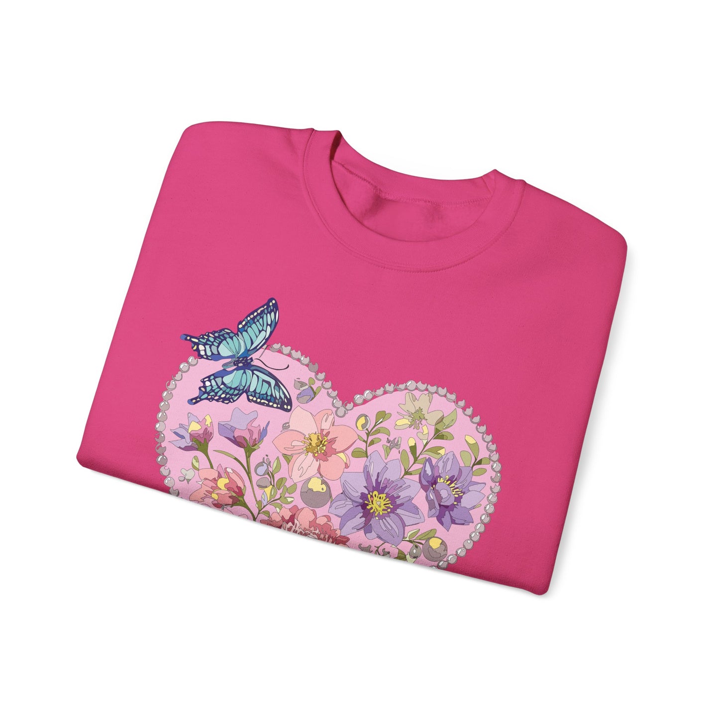 Floral Heart Sweatshirt, Floral Love Sweatshirt, Valentine's Day Sweatshirt, Heart Floral Sweatshirt