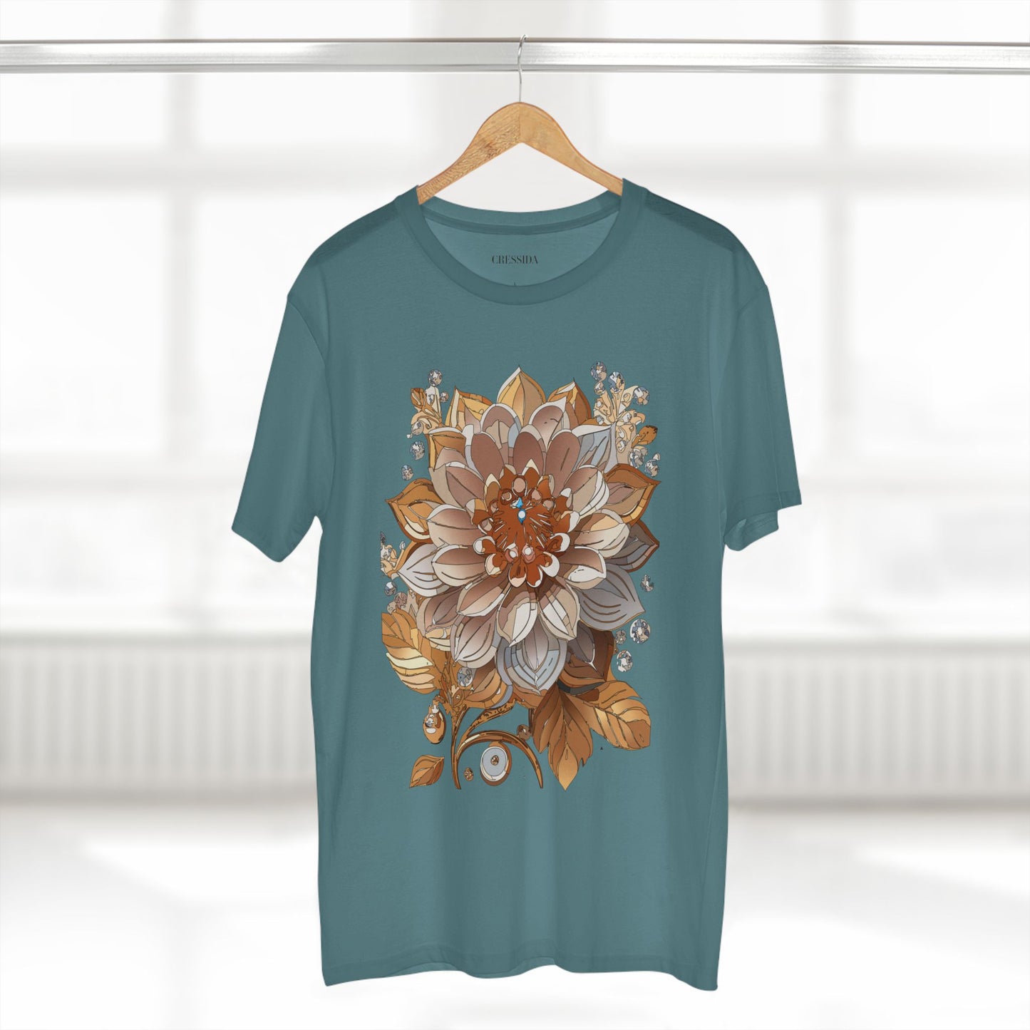 Floral Shirt, Shirt with Flower, Tee Shirt with Antique Flower