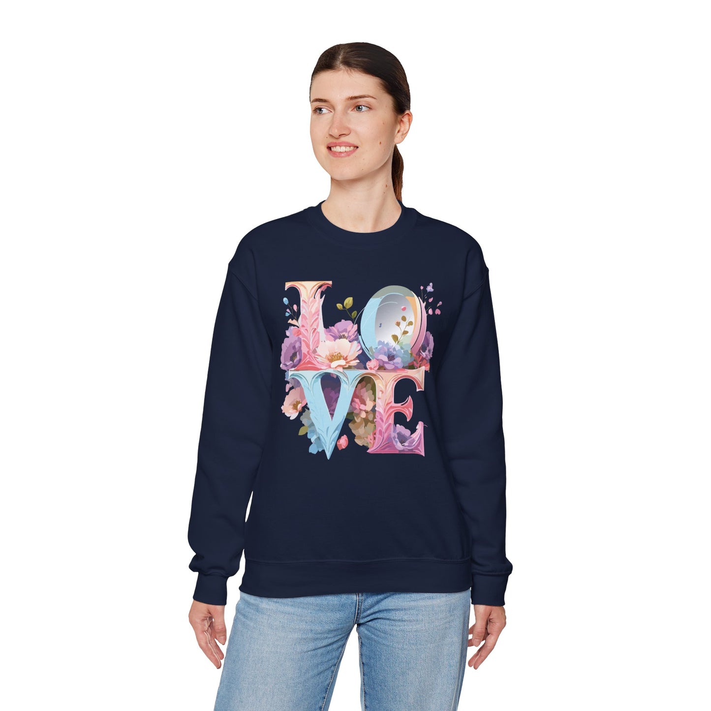 Floral Love Sweatshirt, Valentine's Day Sweatshirt, Love Flower Sweatshirt
