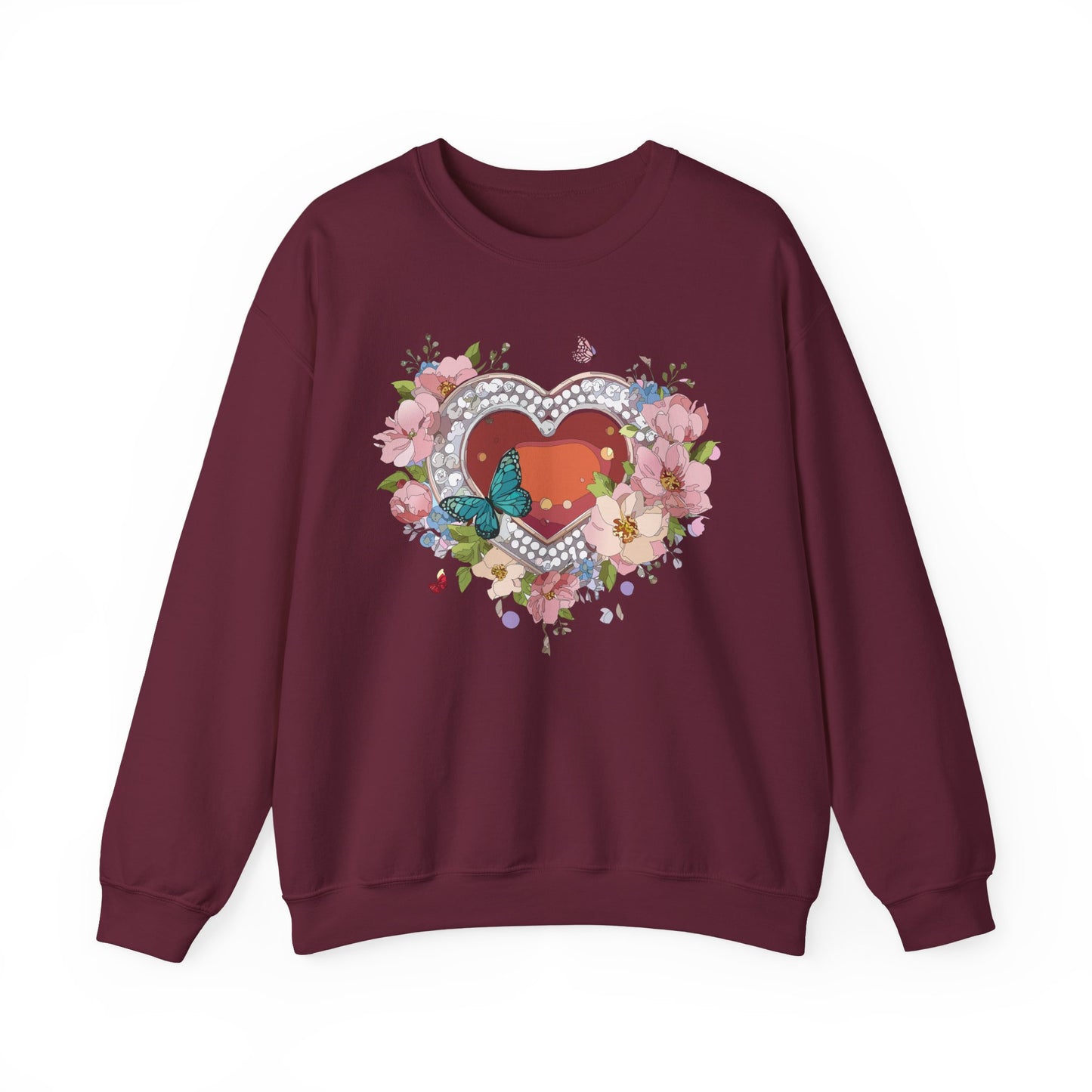 Floral Heart Sweatshirt, Floral Love Sweatshirt, Valentine's Day Sweatshirt, Heart Floral Sweatshirt