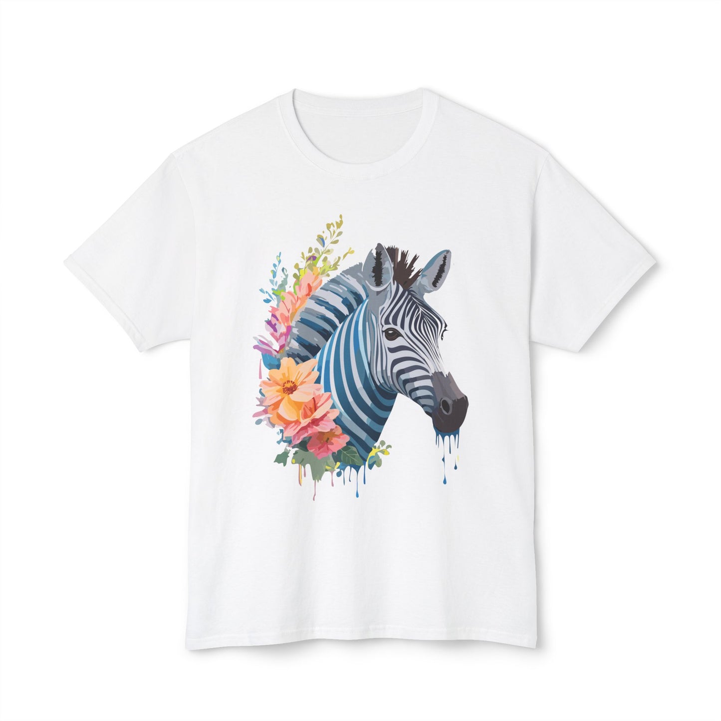 Zebra T-Shirt, Vintage Zebra Tee, Floral Tees, Zebra Art Design Shirt, Tee Shirt with Zebra 4