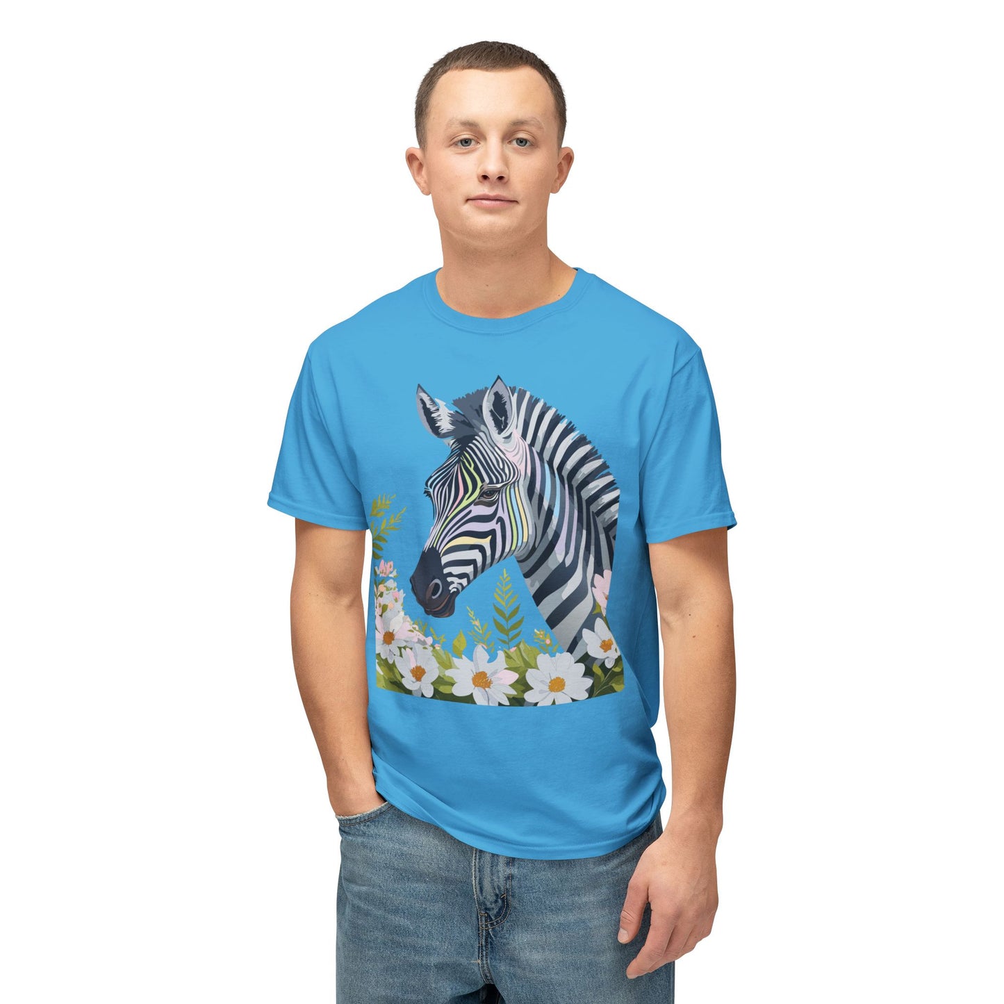 Zebra T-Shirt, Vintage Zebra Tee, Floral Tees, Zebra Art Design Shirt, Tee Shirt with Zebra 7