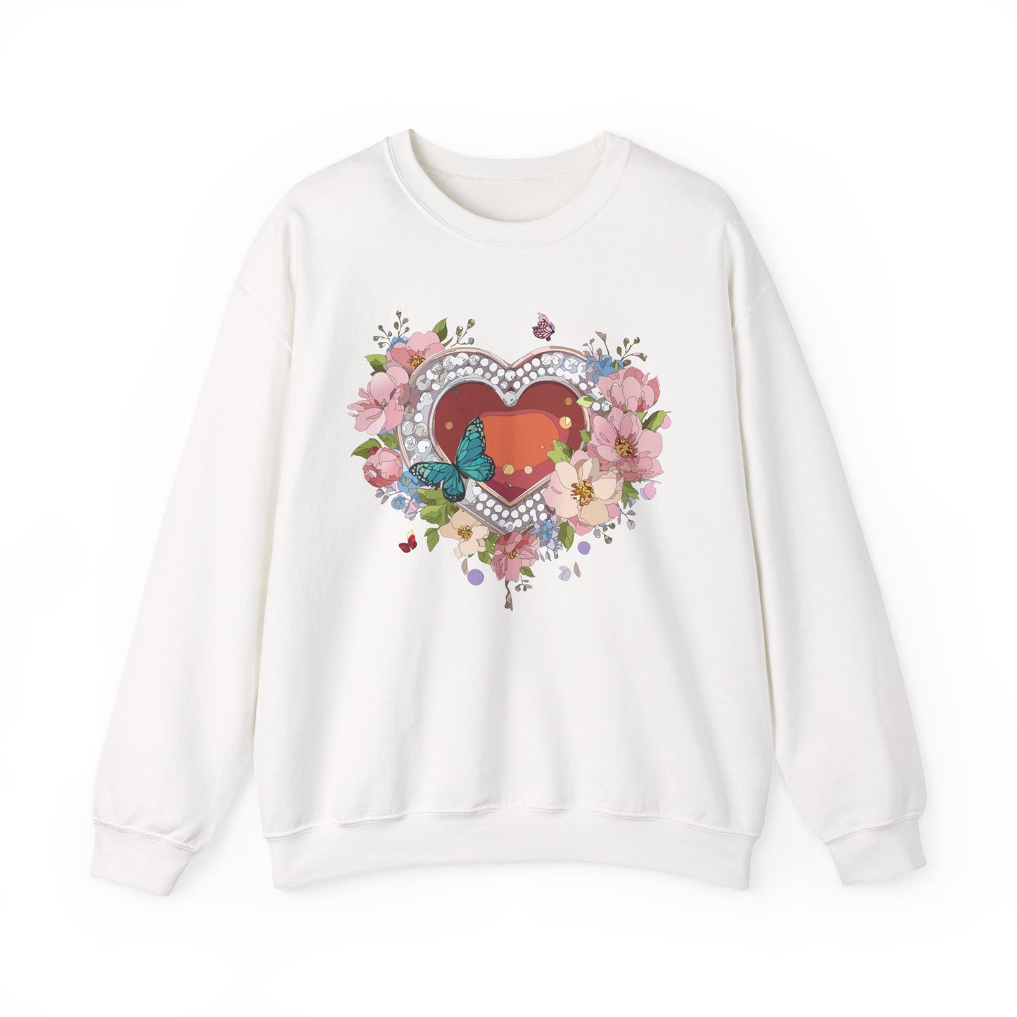 Floral Heart Sweatshirt, Floral Love Sweatshirt, Valentine's Day Sweatshirt, Heart Floral Sweatshirt