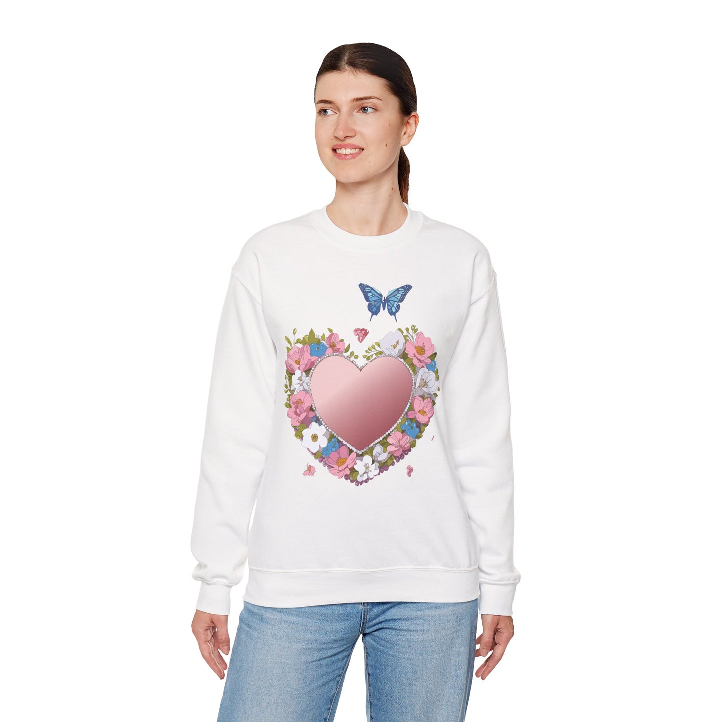 Floral Heart Sweatshirt, Floral Love Sweatshirt, Valentine's Day Sweatshirt, Heart Floral Sweatshirt