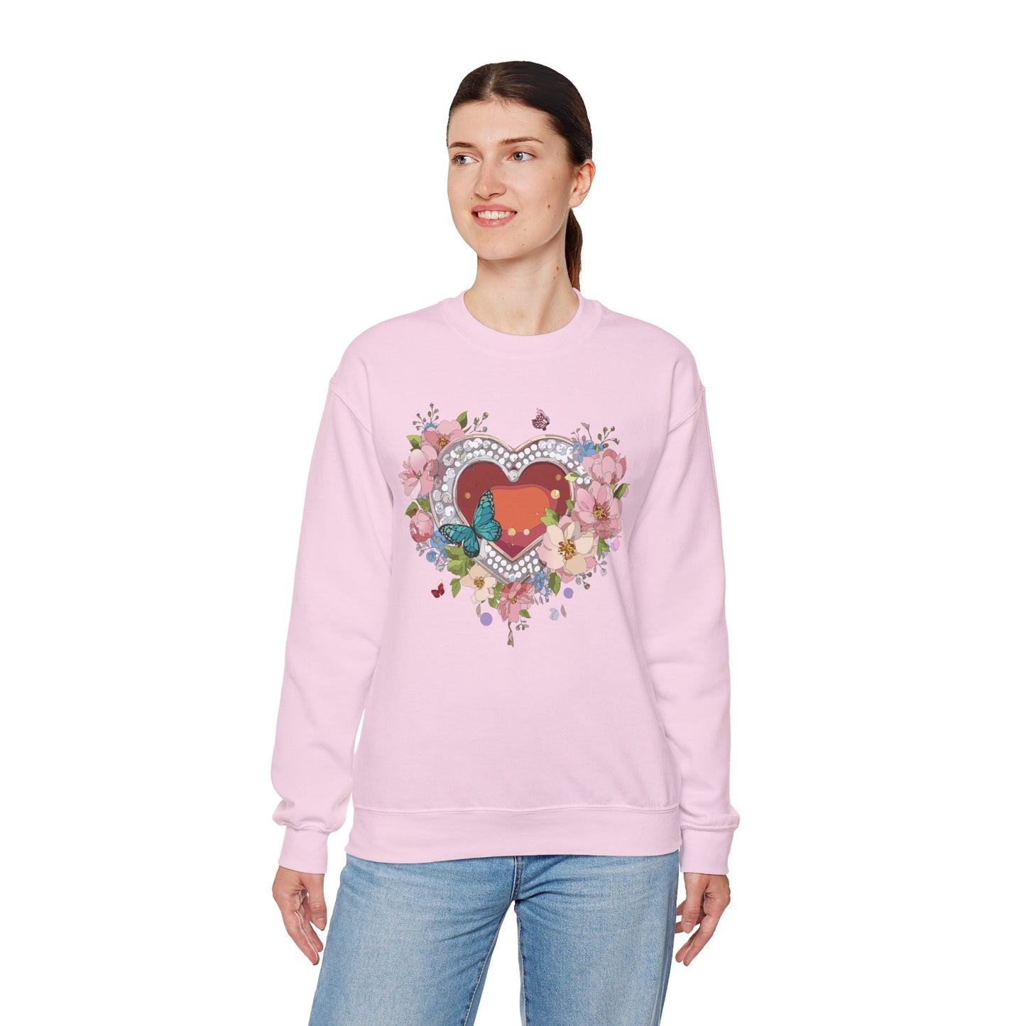 Floral Heart Sweatshirt, Floral Love Sweatshirt, Valentine's Day Sweatshirt, Heart Floral Sweatshirt